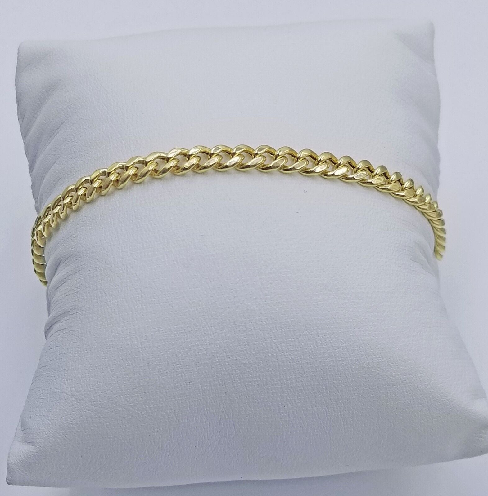 Real 10k Yellow Gold Miami Cuban Link 4mm Bracelet 8" Men Women 10kt - GoldenlinQ