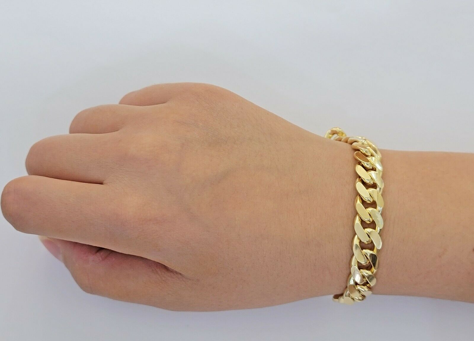 Real 10K Yellow Gold Miami Cuban Link Bracelet 11mm "9, Men's 10kt Strong SOLID - GoldenLinQ