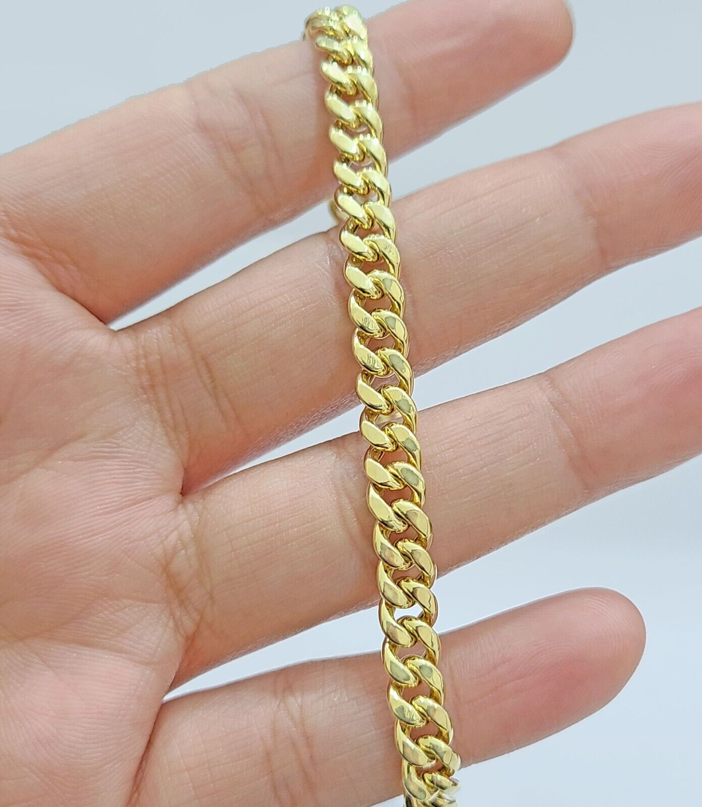 Real 10k Yellow Gold Miami Cuban Link Bracelet 7.5" inch 6mm Box Lock Men Women - GoldenlinQ