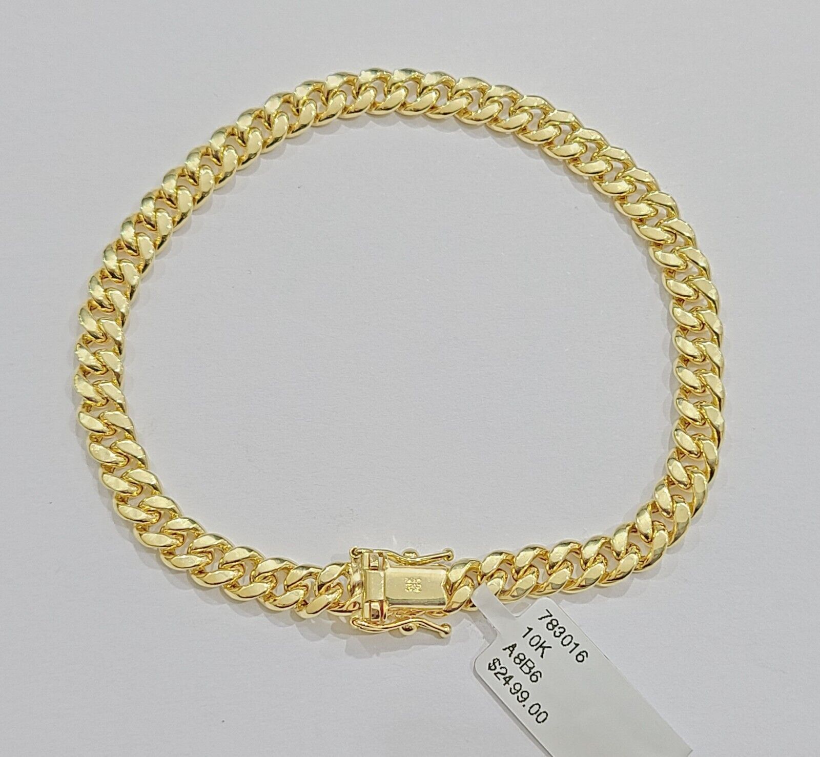 Real 10k Yellow Gold Miami Cuban Link Bracelet 7.5" inch 6mm Box Lock Men Women - GoldenlinQ