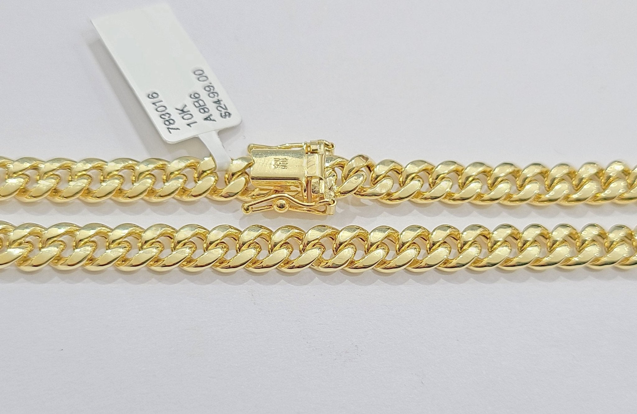 Real 10k Yellow Gold Miami Cuban Link Bracelet 9" inch 6mm 10kt Box Lock Men - GoldenlinQ
