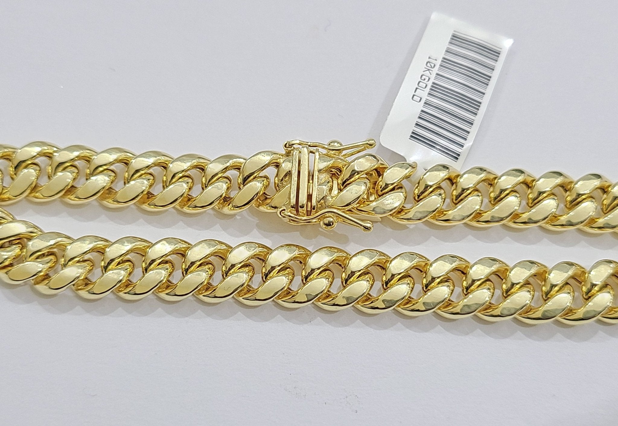 Real 10k Yellow Gold Miami Cuban Link Bracelet 9" inch 8mm 10kt Box Lock Men - GoldenlinQ