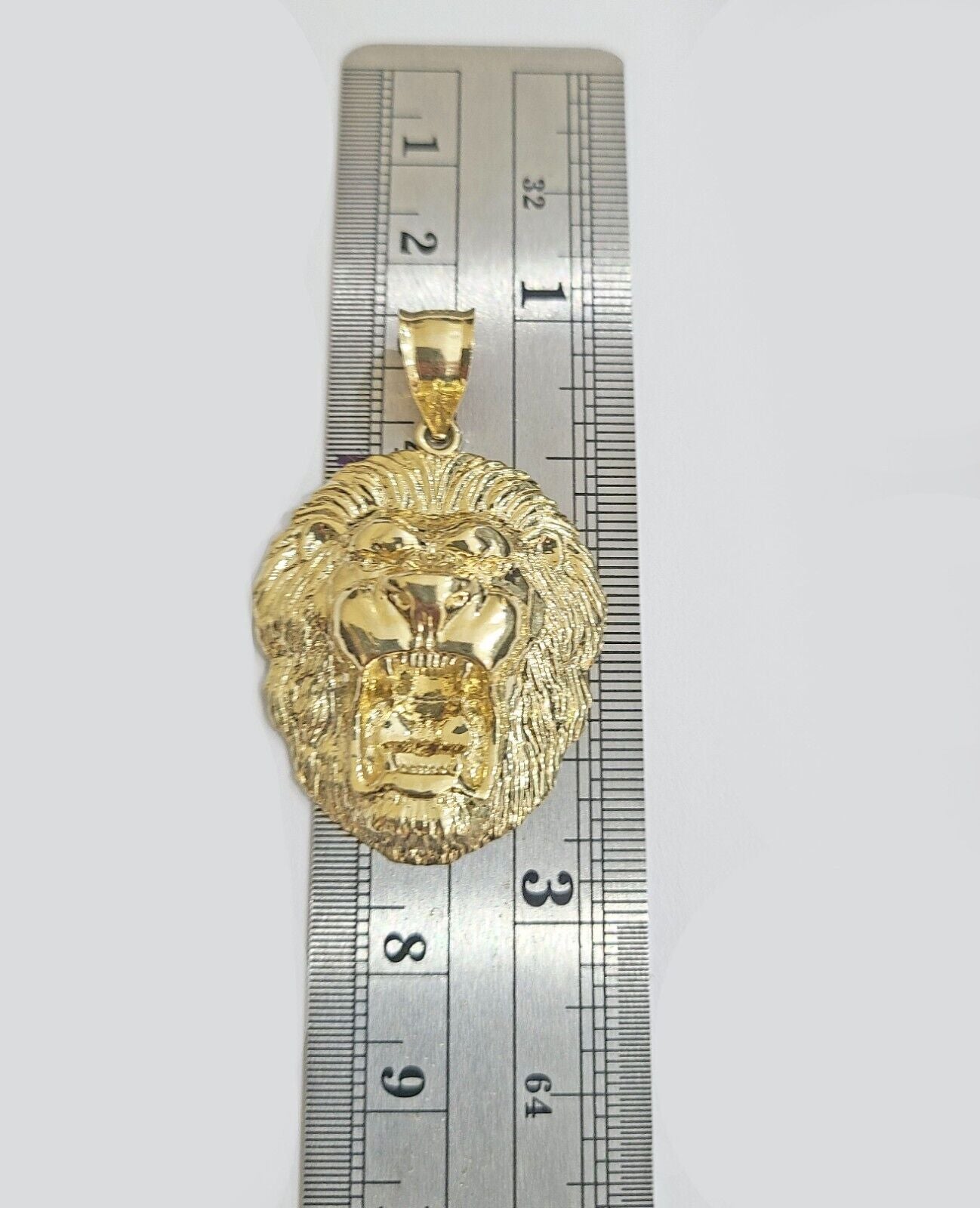 Real 10k Yellow Gold Milano Rope Chain 26'' Necklace Lion Head charm pendant - GoldenlinQ