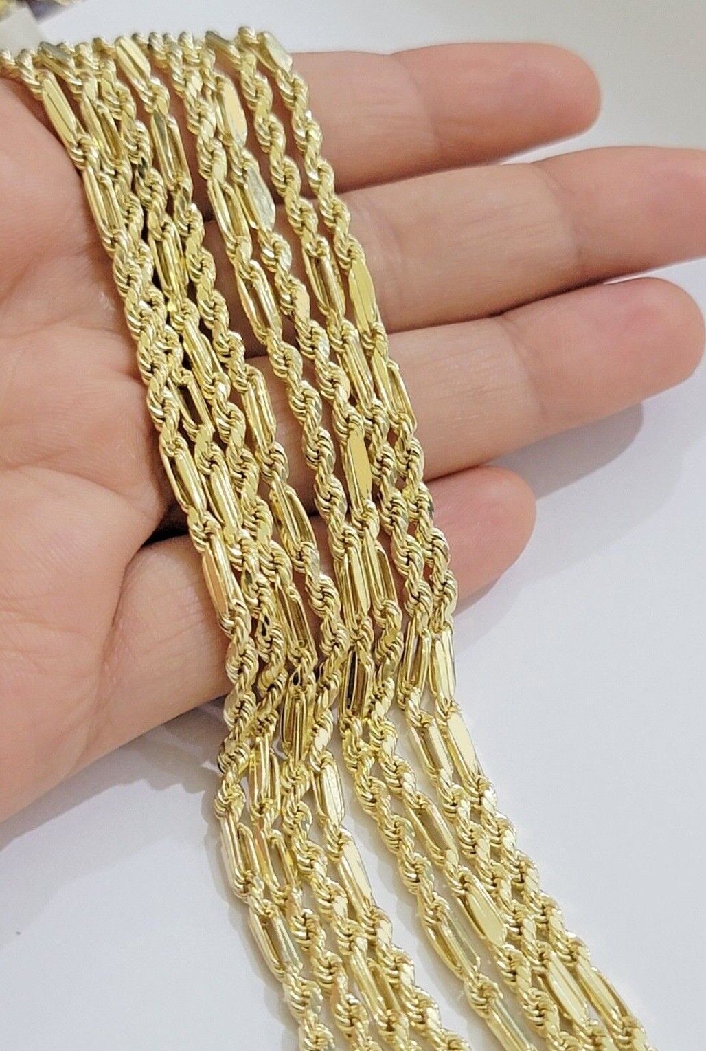 Real 10k Yellow Gold Milano Rope Chain Necklace 18" - 24"Inches 3mm 10kt Men Women - GoldenlinQ