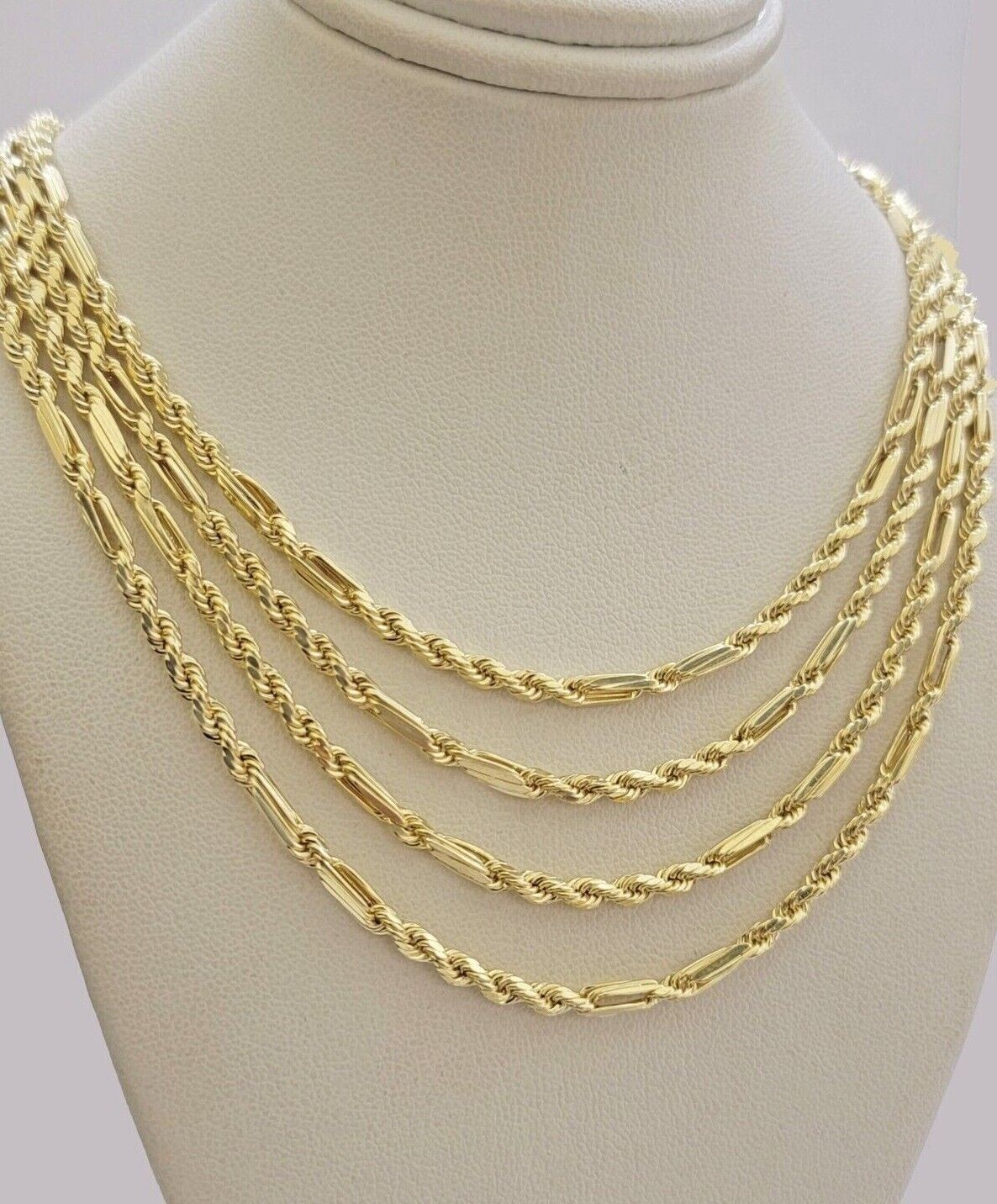 Real 10k Yellow Gold Milano Rope Chain Necklace 18" - 24"Inches 3mm 10kt Men Women - GoldenlinQ
