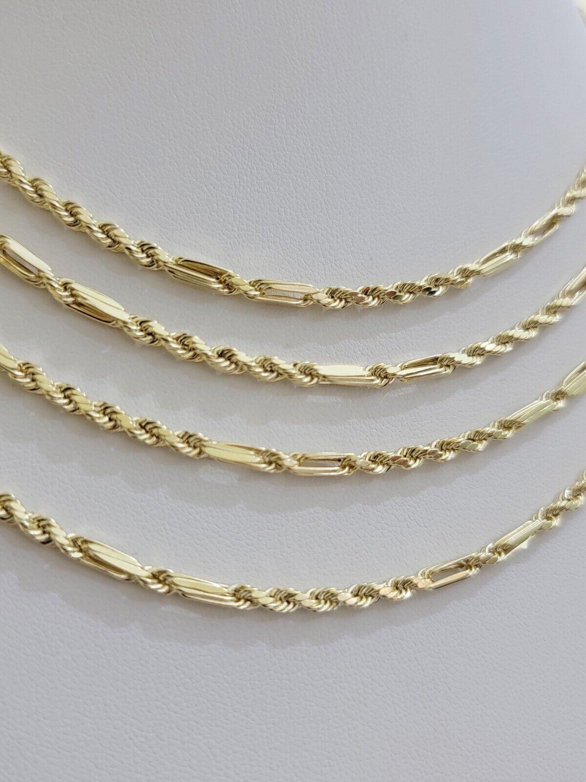 Real 10k Yellow Gold Milano Rope Chain Necklace 18" - 24"Inches 3mm 10kt Men Women - GoldenlinQ