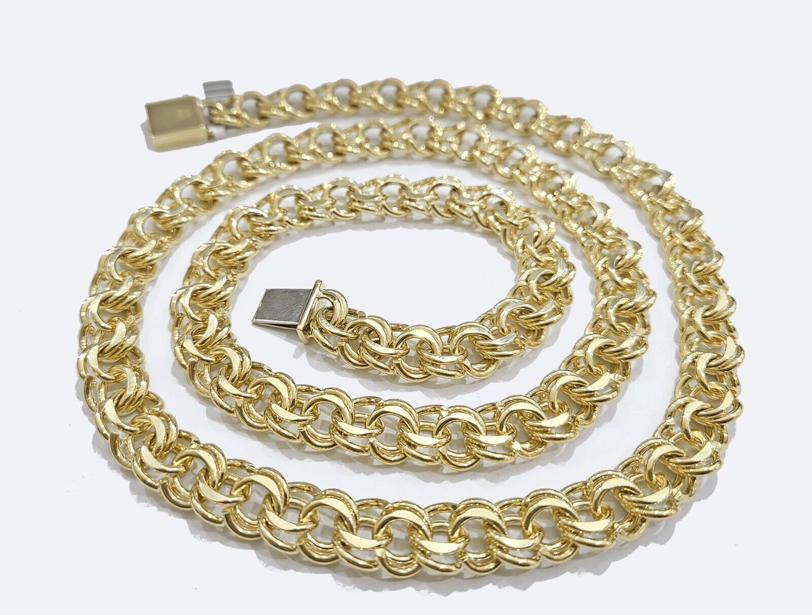 Real 10k Yellow Gold Necklace 12mm Chino Chain 26'' inches Unisex - GoldenlinQ