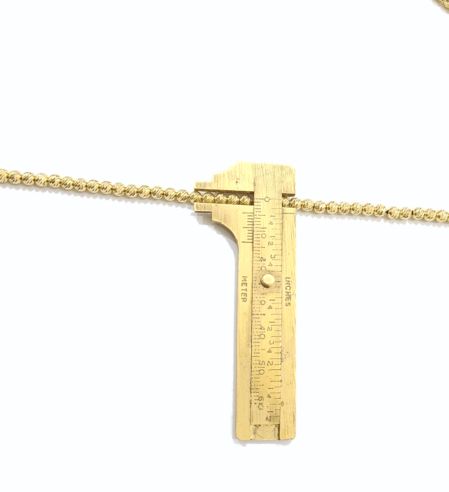 Real 10k Yellow Gold Necklace 4mm Moon Cut Chain 22'' inches Unisex - GoldenlinQ