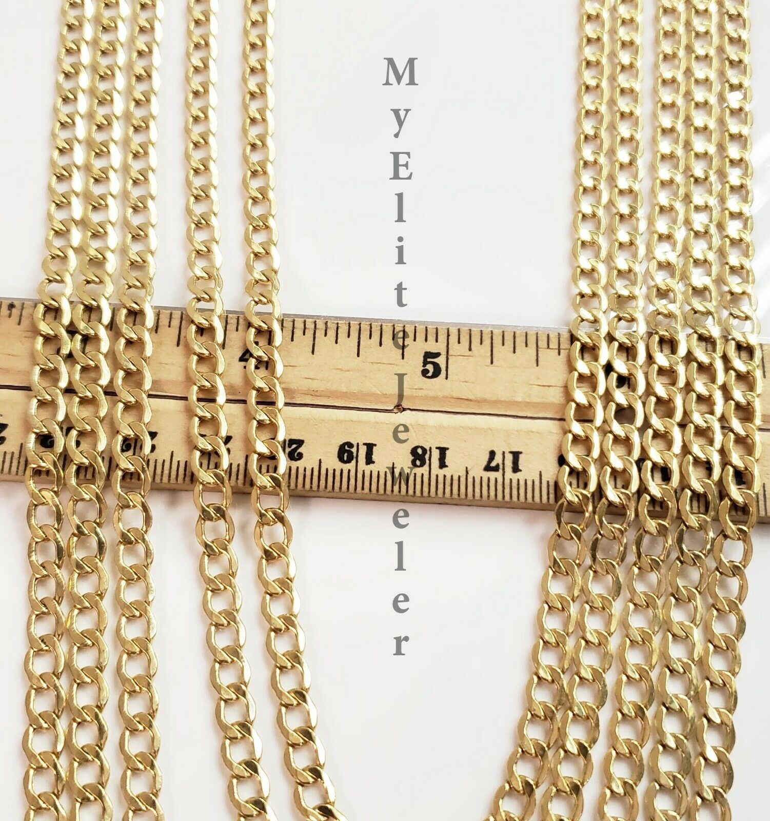 REAL 10k Yellow Gold Necklace 5mm Cuban Curb Link 18" 20" 22 24 26 28 Inch Chain - GoldenlinQ