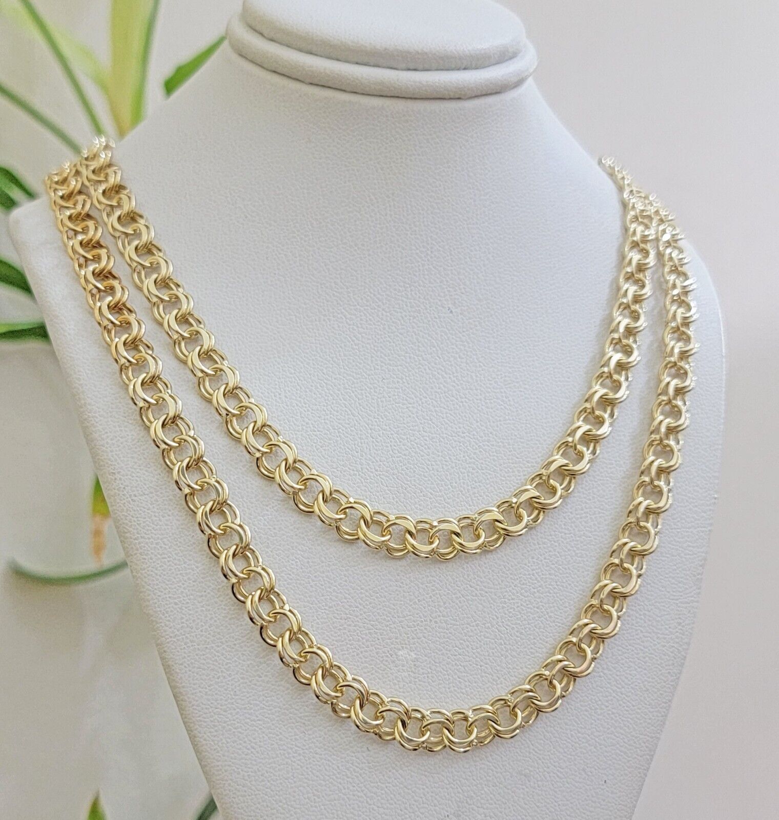 Real 10k Yellow Gold Necklace Chain Chino Link 6mm SOLID 18 - 26 Inch Mens 10Kt - GoldenlinQ