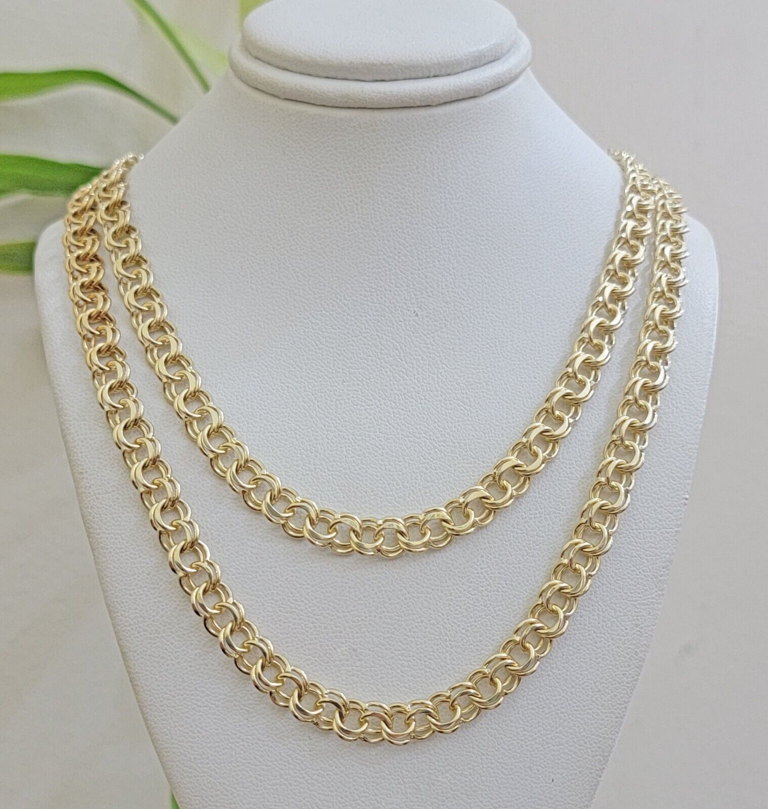 Real 10k Yellow Gold Necklace Chain Chino Link 6mm SOLID 18 - 26 Inch Mens 10Kt - GoldenlinQ