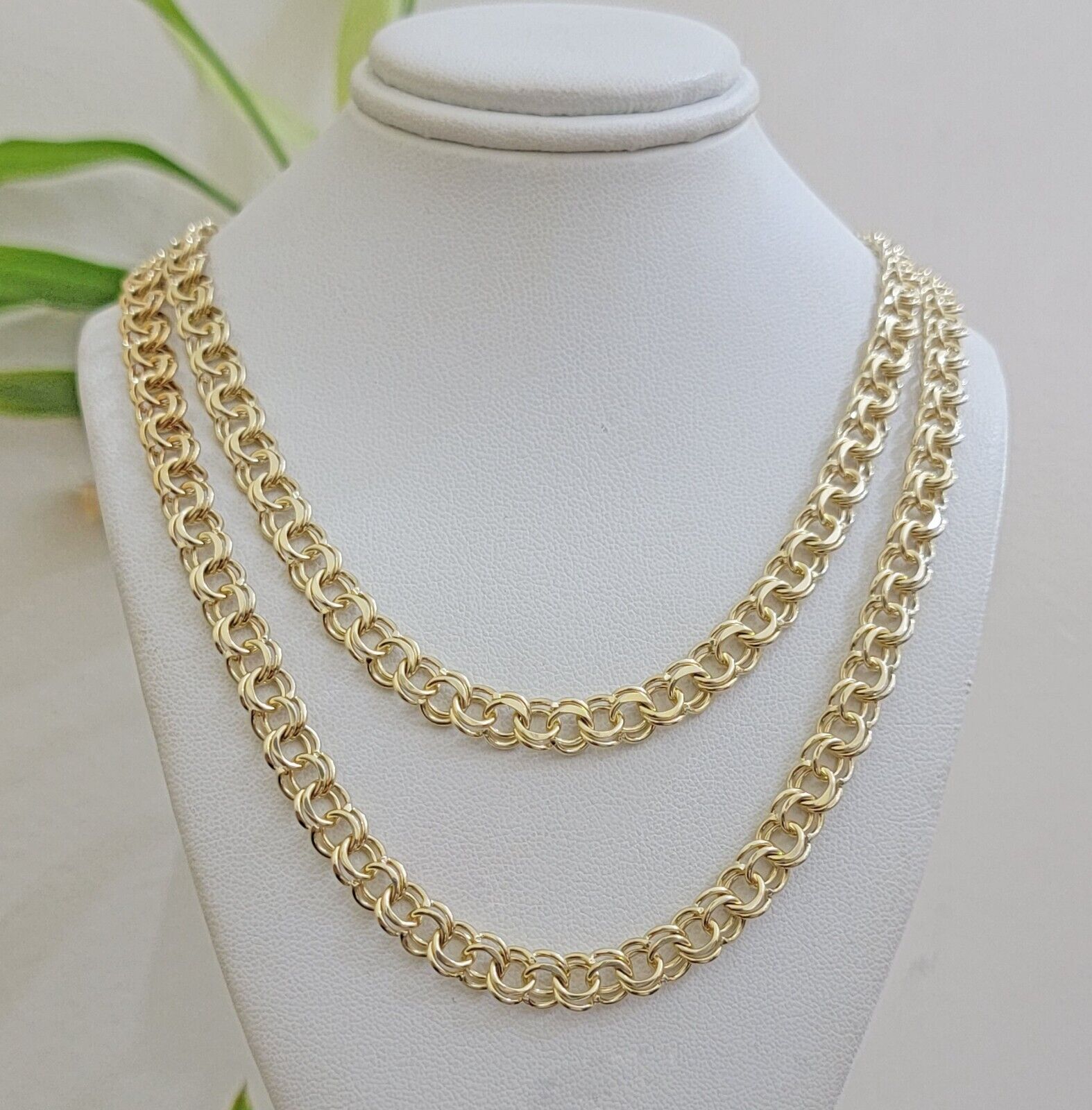 Real 10k Yellow Gold Necklace Chain Chino Link 6mm SOLID 18 - 26 Inch Mens 10Kt - GoldenlinQ