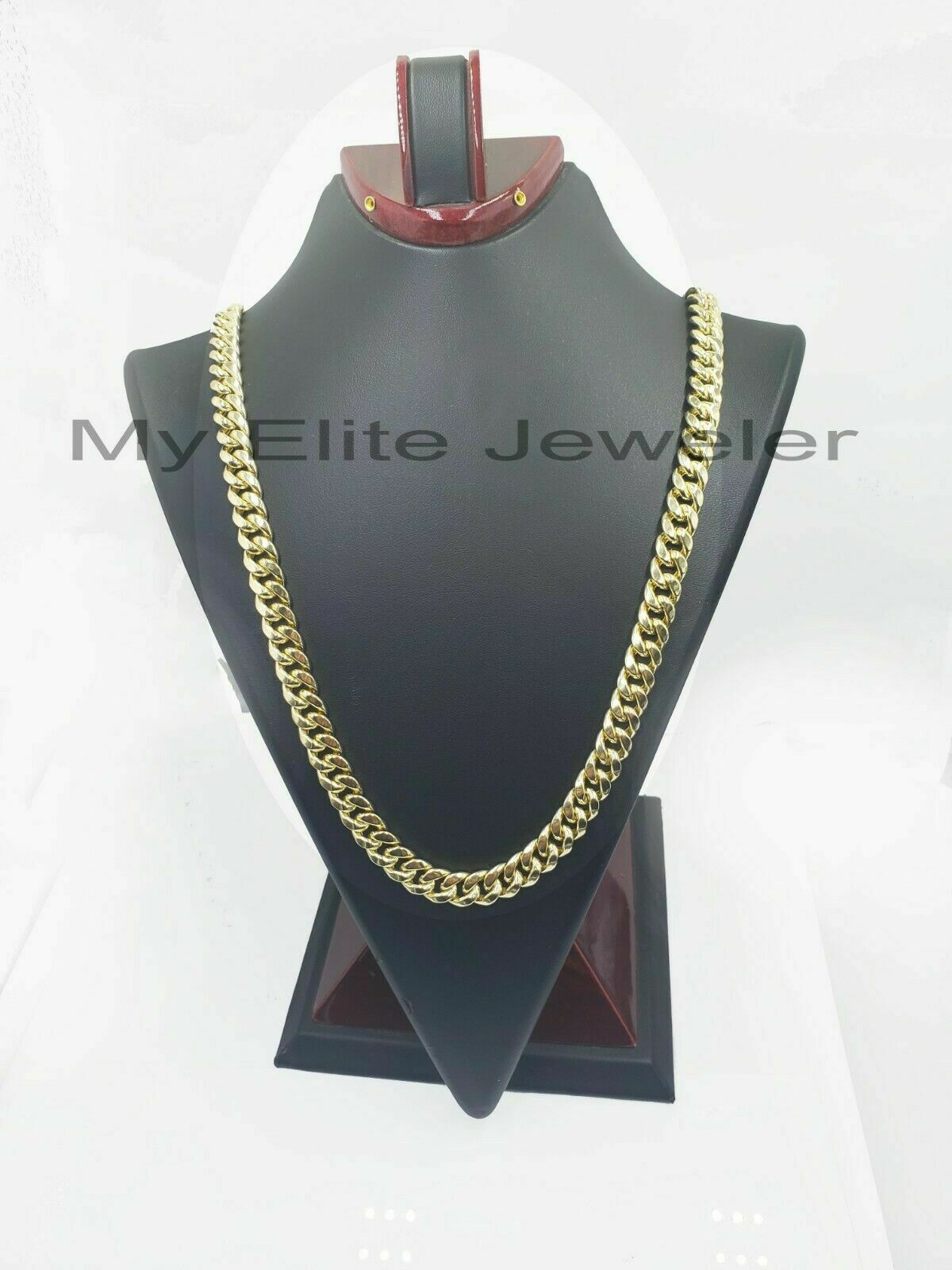 REAL 10k Yellow Gold Necklace Mens Chain Miami Cuban Link 18 Inch - 30" 6mm 7mm 8mm 9mm - GoldenlinQ