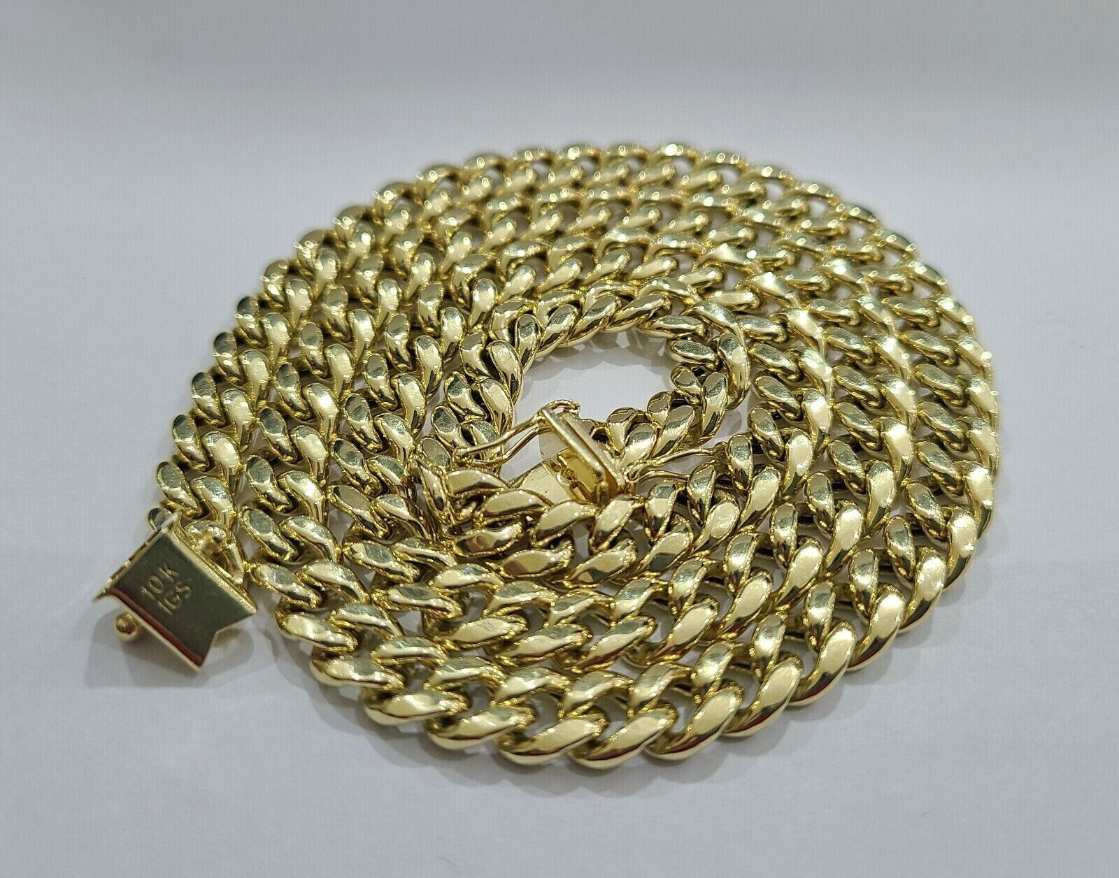 Real 10k Yellow Gold Necklace Miami Cuban Chain 6mm 20" inch 10kt Men's Chain - GoldenlinQ