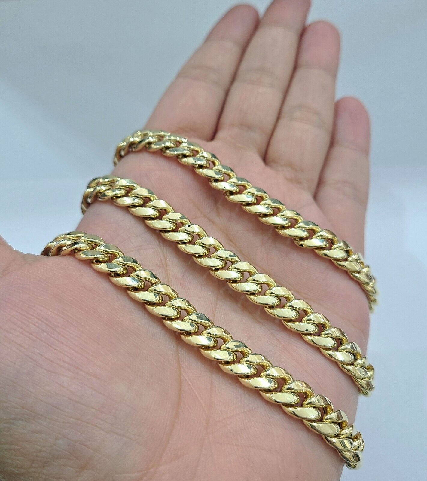 Real 10k Yellow Gold Necklace Miami Cuban Chain 8mm 26" inch 10kt Men's Chain - GoldenlinQ