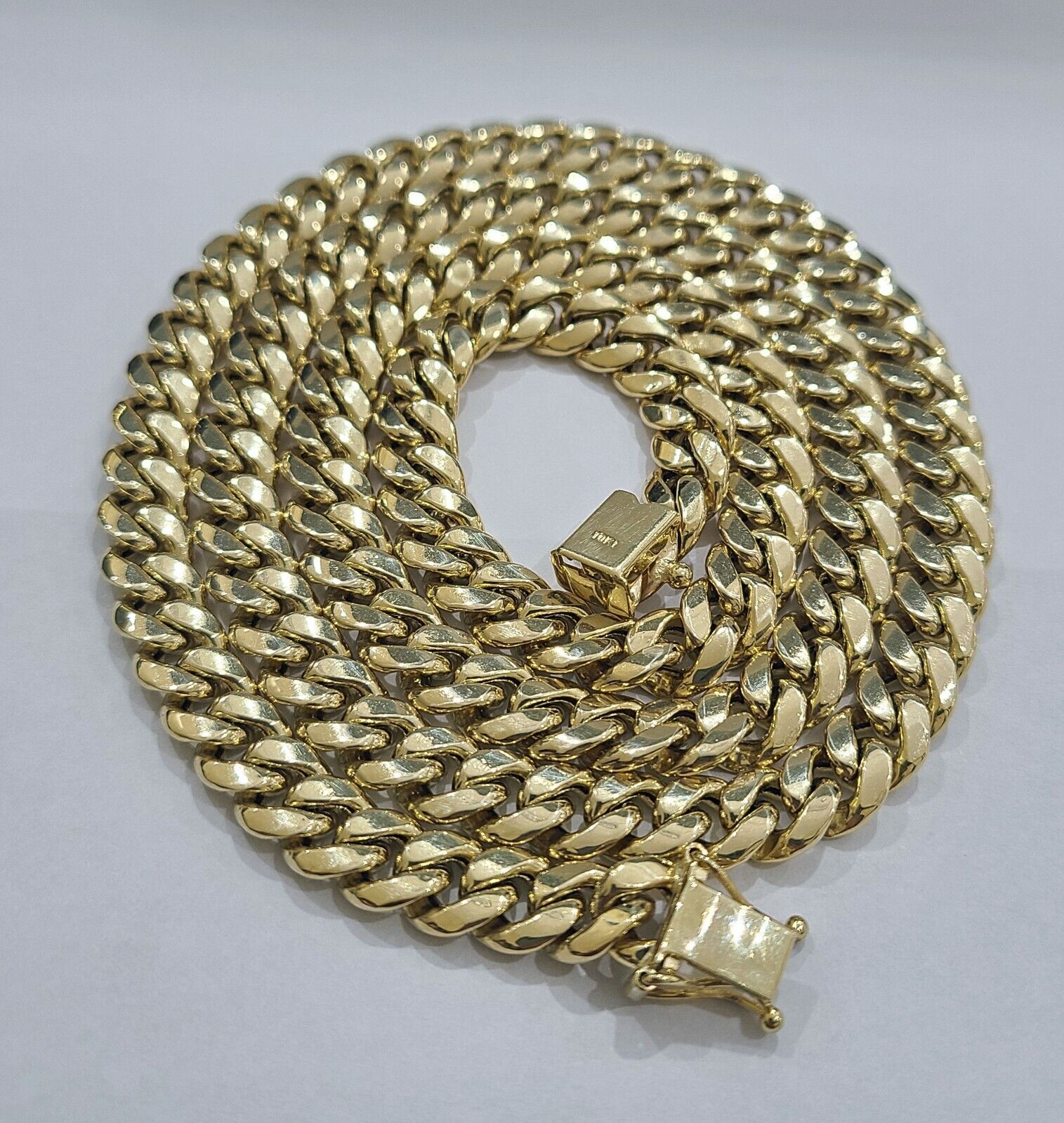 Real 10k Yellow Gold Necklace Miami Cuban Chain 8mm 26" inch 10kt Men's Chain - GoldenlinQ