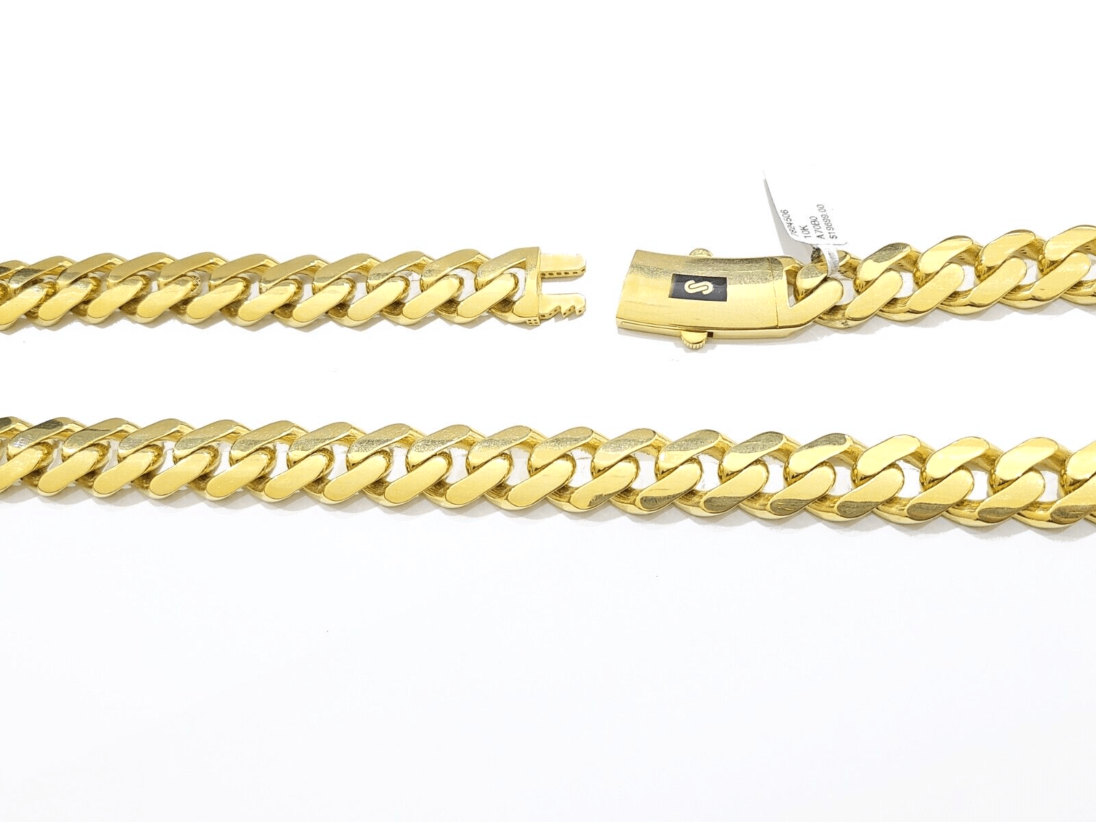Real 10k Yellow Gold Necklace Monaco Chain 15mm 30" inch 10kt Unisex Chain - GoldenlinQ