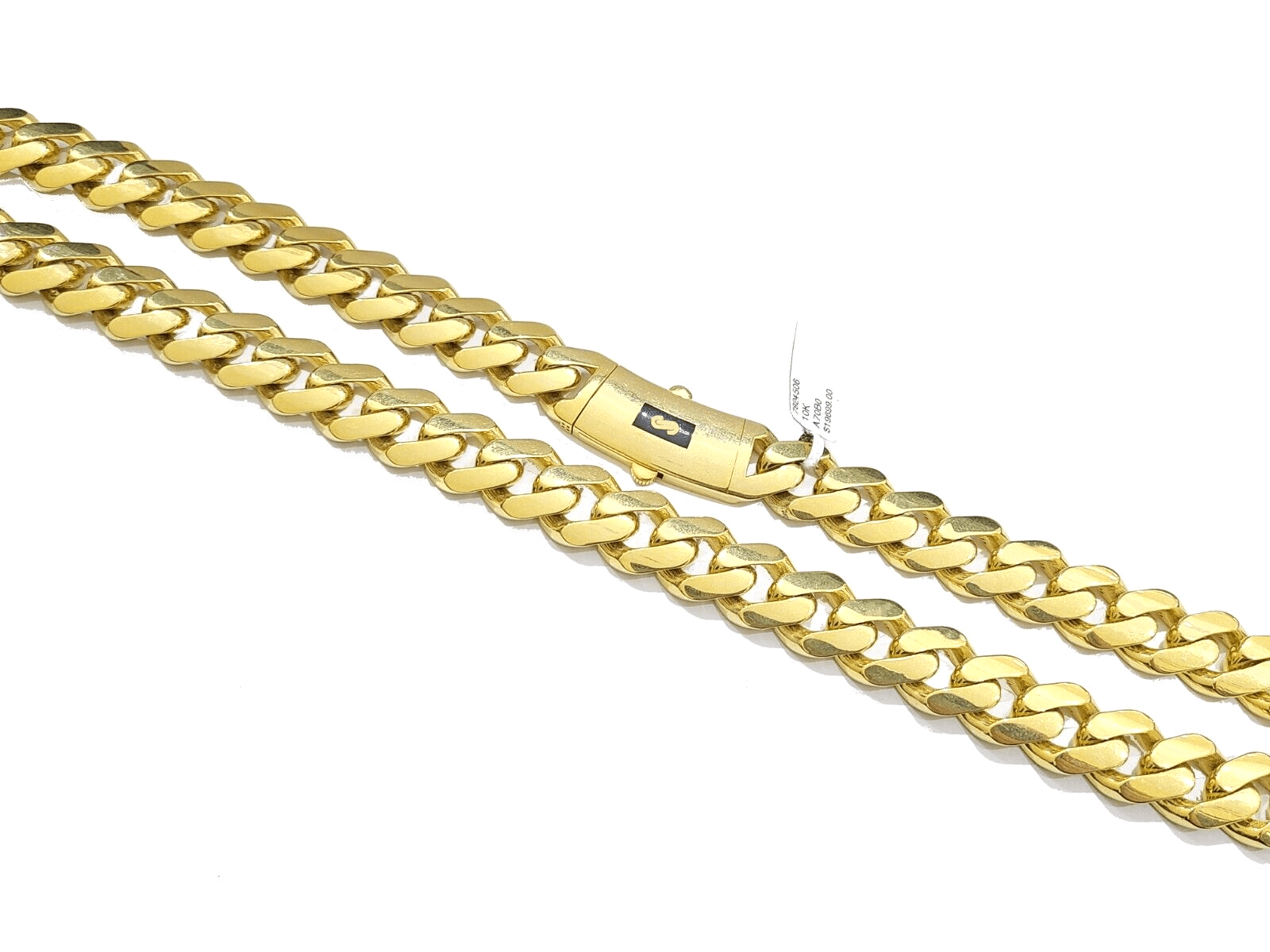 Real 10k Yellow Gold Necklace Monaco Chain 15mm 30" inch 10kt Unisex Chain - GoldenlinQ