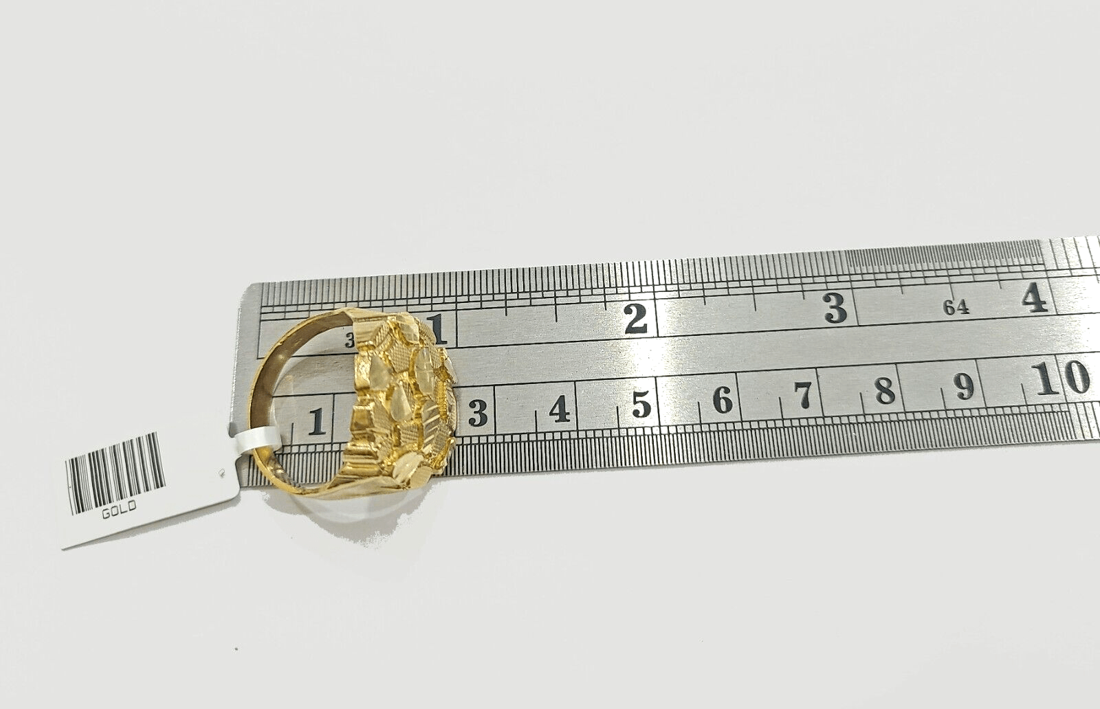 Real 10k Yellow Gold Nugget Ring Band size 10.5 10kt gold - GoldenlinQ