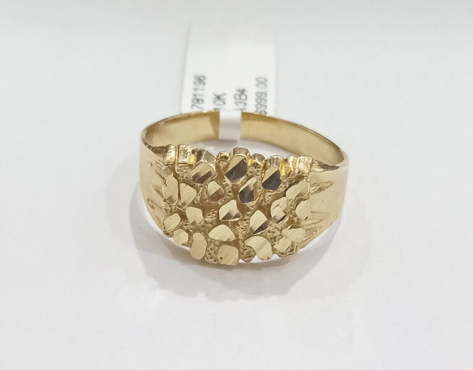 Real 10k Yellow Gold Nugget Ring Band size 10.5 10kt gold Casual Pinky - GoldenlinQ