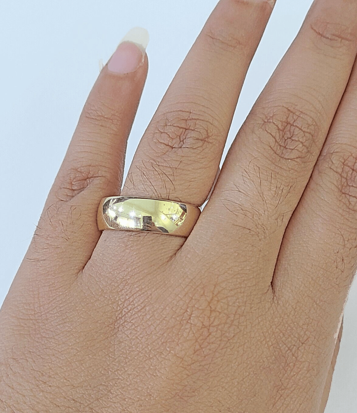 Real 10k Yellow Gold Ring Band Wedding Engagement Size 10 Men Ring - GoldenlinQ