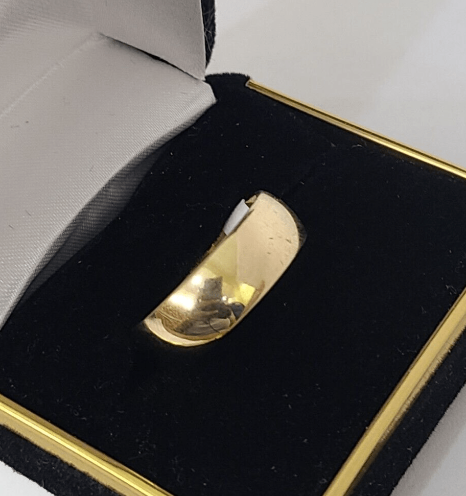 Real 10k Yellow Gold Ring Band Wedding Engagement Size 10 Men Ring - GoldenlinQ