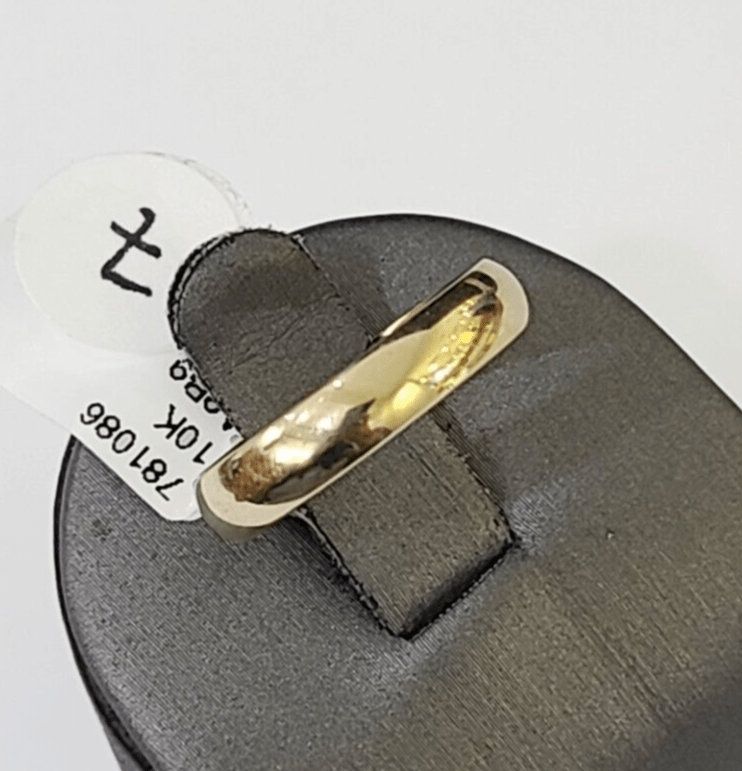 Real 10k Yellow Gold Ring Band Wedding Engagement Size 7 Women Ring - GoldenlinQ