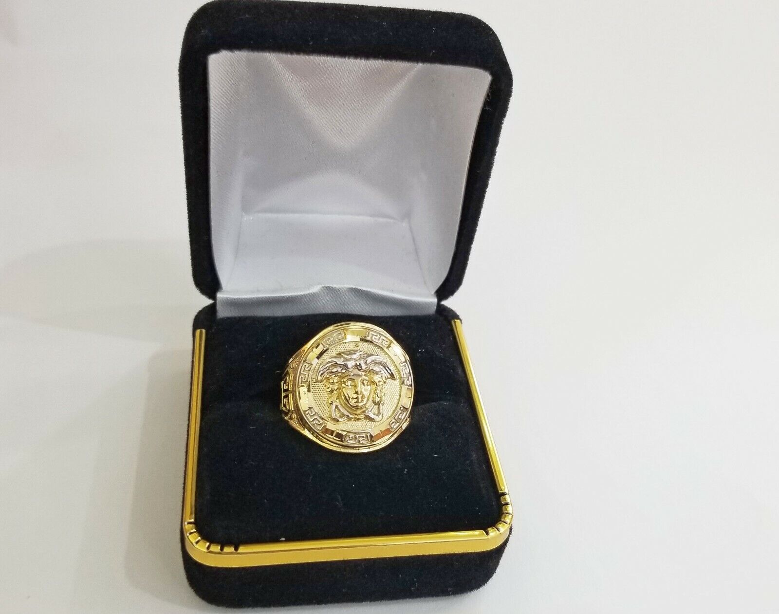 Real 10K Yellow Gold Ring Head Pinky Casual size 10 sizable - GoldenlinQ