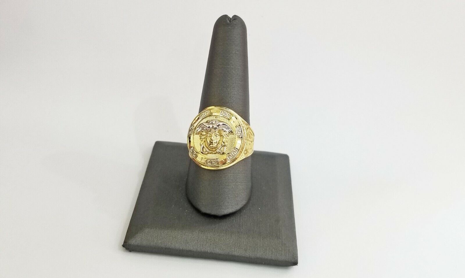 Real 10K Yellow Gold Ring Head Pinky Casual size 9 Mens Ring - GoldenlinQ