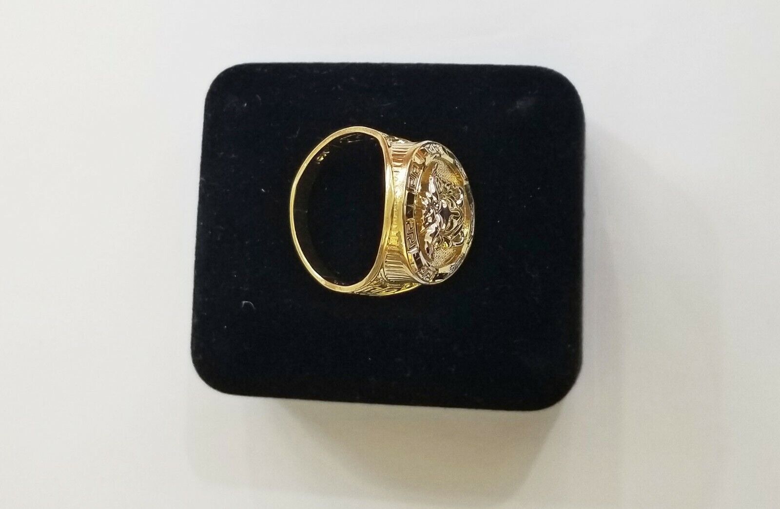 Real 10K Yellow Gold Ring Head Pinky Casual size 9 Mens Ring - GoldenlinQ