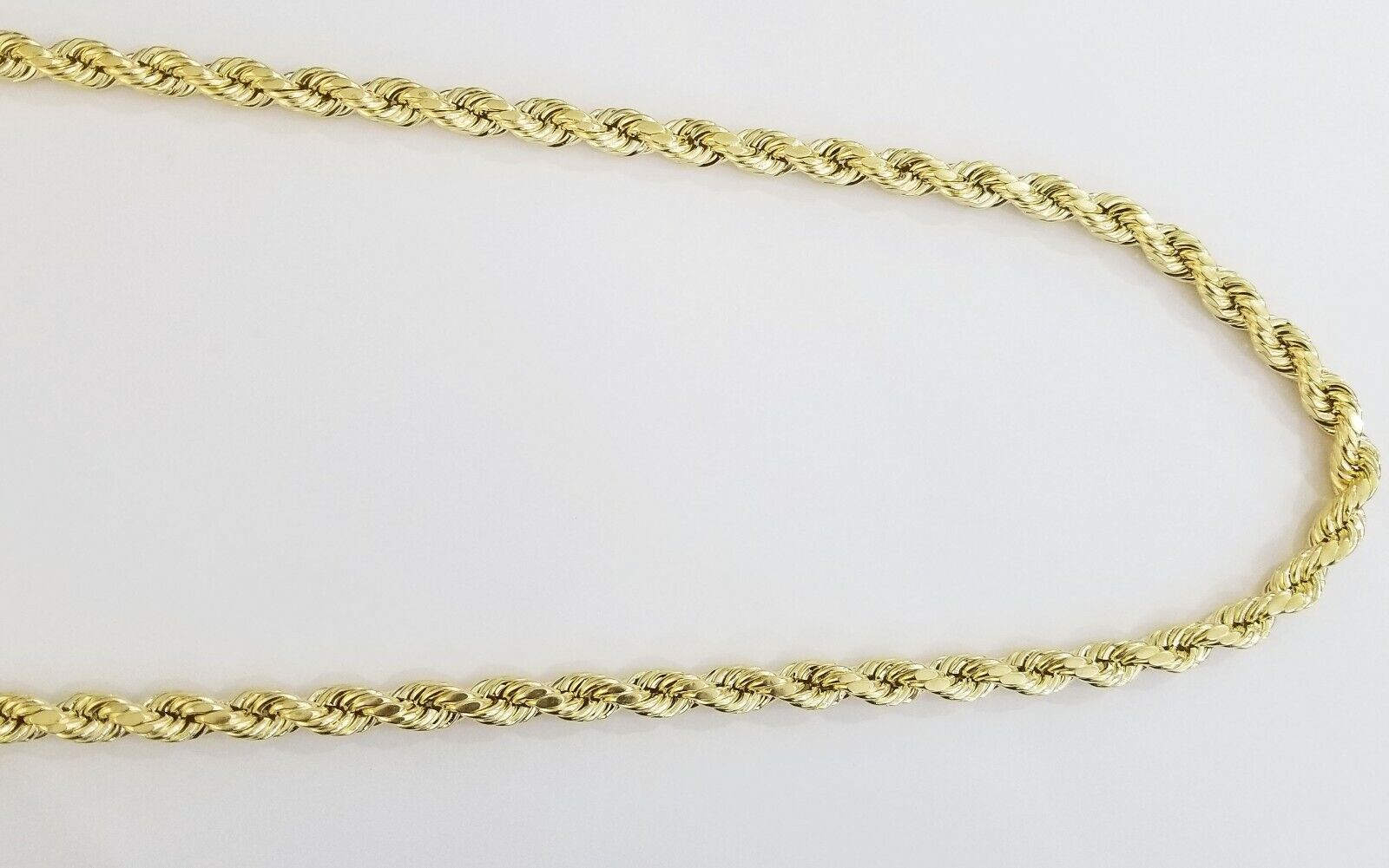 REAL 10k Yellow Gold Rope Chain 10mm 24" Men's thick necklace 10kt diamond cuts - GoldenlinQ