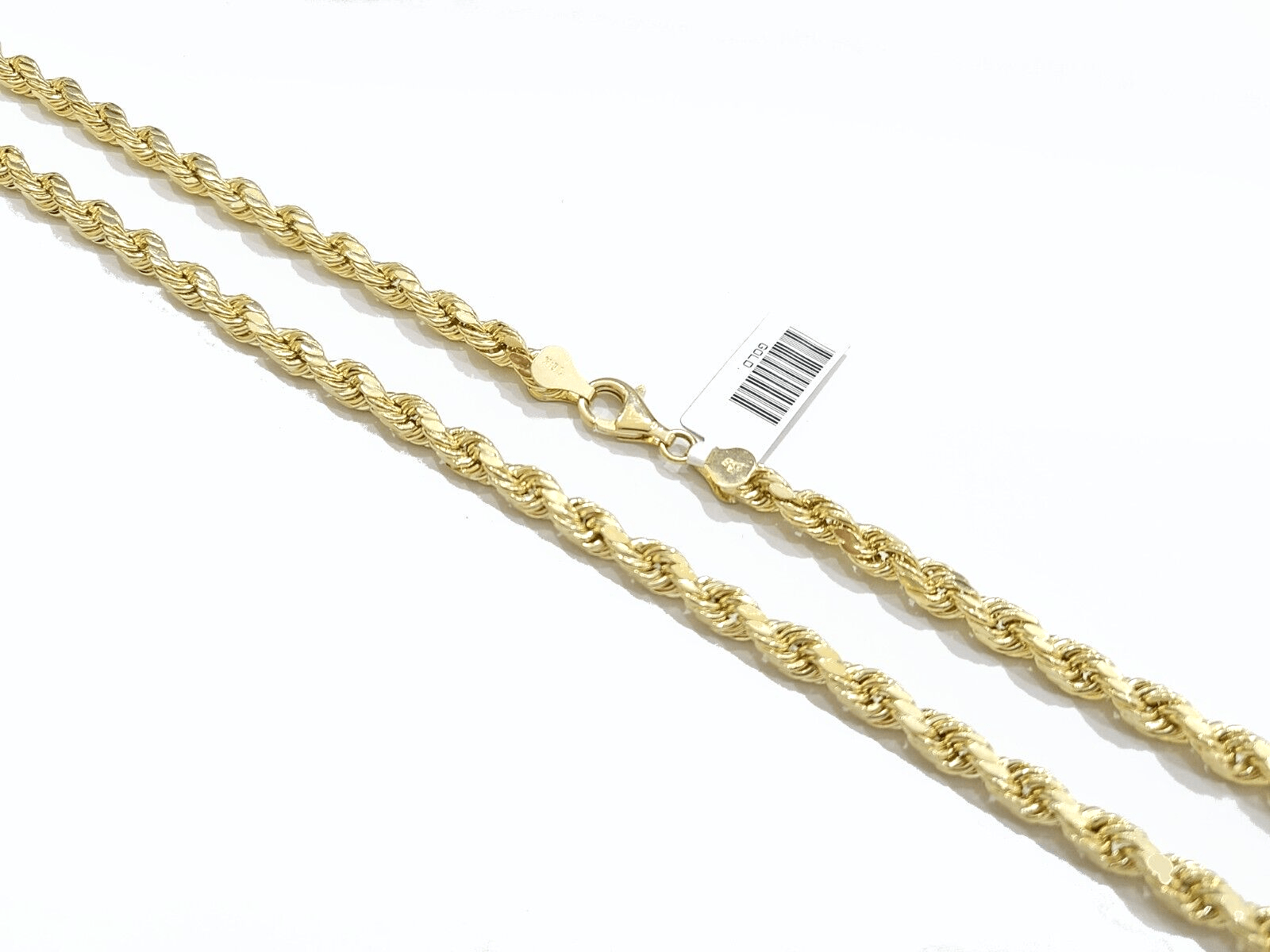 Real 10k Yellow Gold Rope Chain 22'' Necklace anchor cross charm pendant - GoldenlinQ
