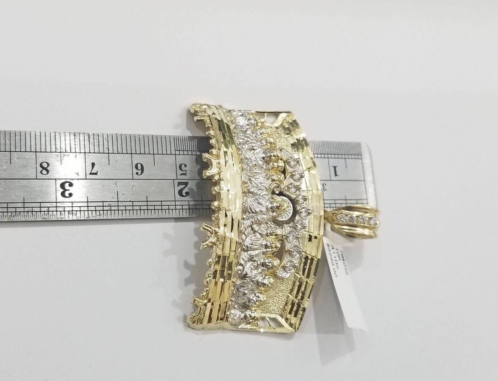 Real 10k Yellow Gold Rope Chain 24" inch Necklace And Charm Last Supper Pendant - GoldenlinQ