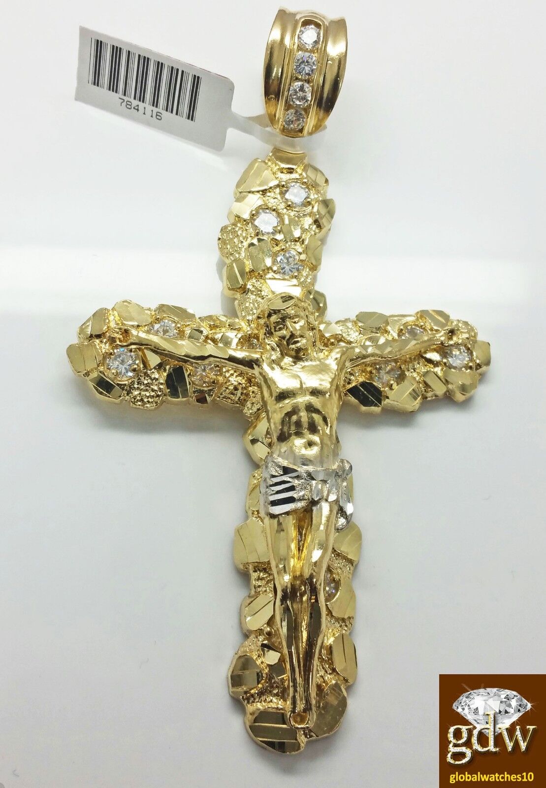 Real 10k Yellow Gold Rope Chain 26" 7mm And Real 10k Jesus Cross - GoldenlinQ