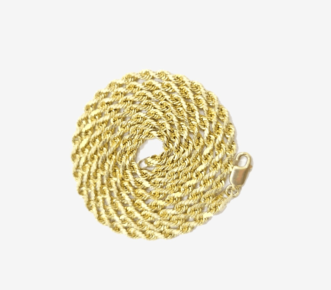 Real 10k Yellow Gold Rope Chain 28'' Necklace Praying Hand Cross Charm Pendant - GoldenlinQ