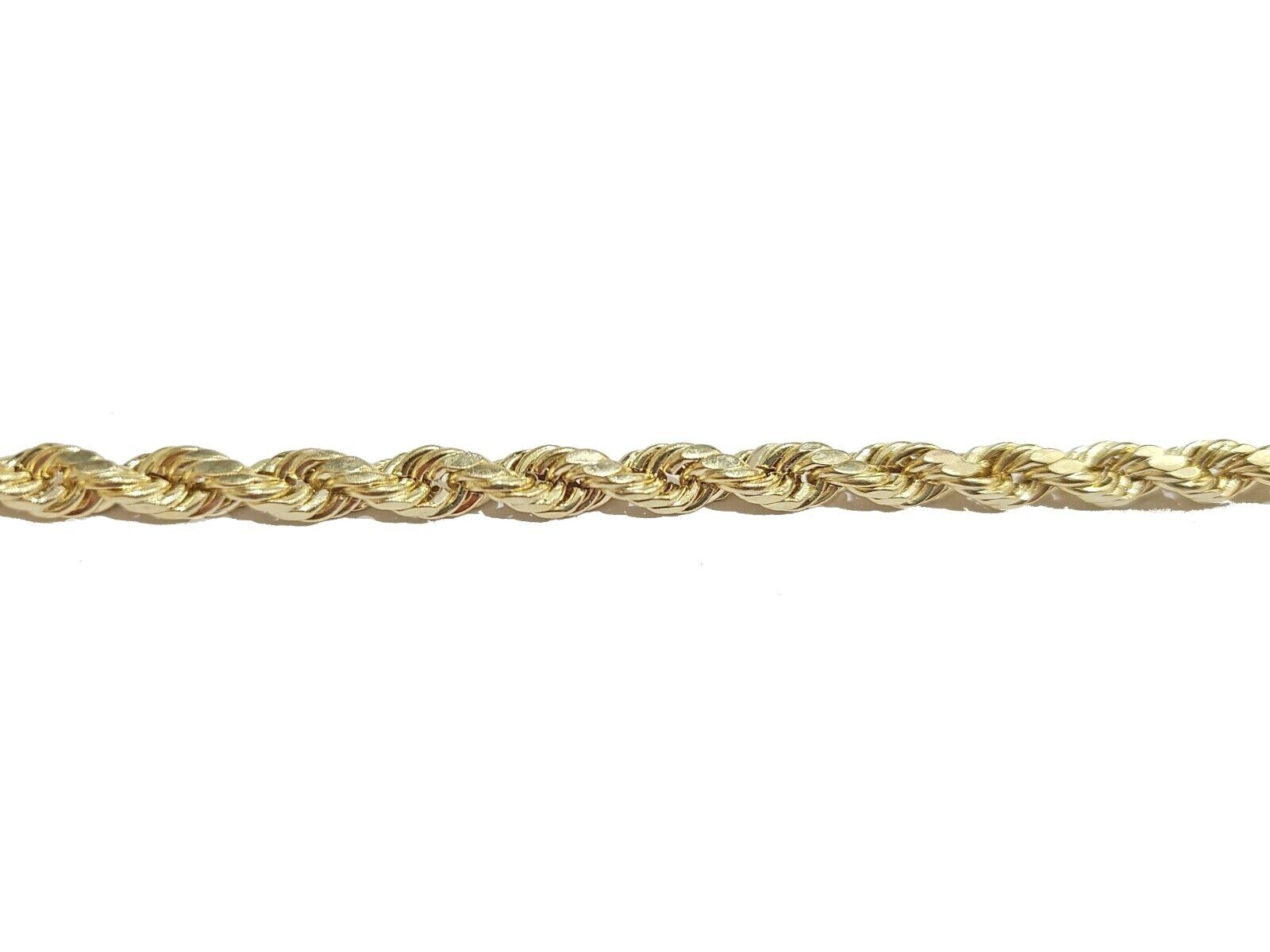 Real 10K Yellow Gold Rope Chain 5mm Necklace 18 - 30'' Inches Lobster Lock 10kt - GoldenlinQ