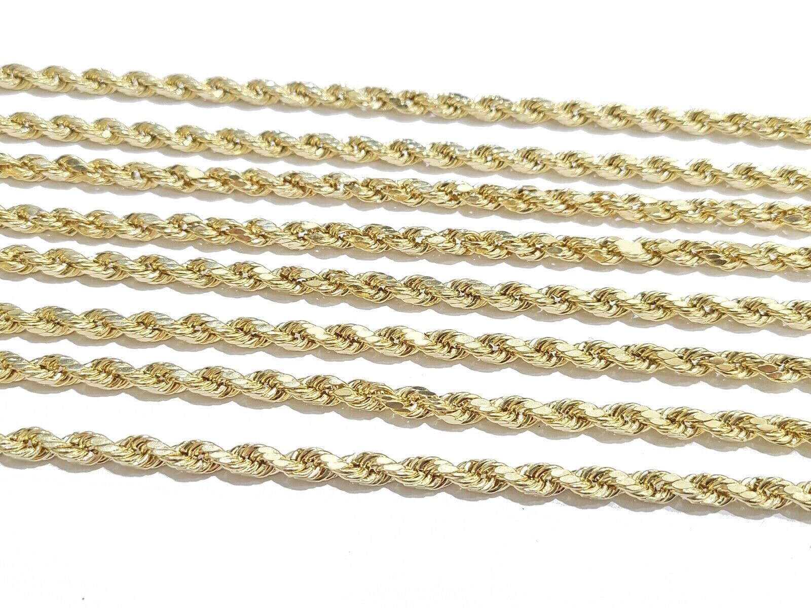 Real 10K Yellow Gold Rope Chain 5mm Necklace 18 - 30'' Inches Lobster Lock 10kt - GoldenlinQ