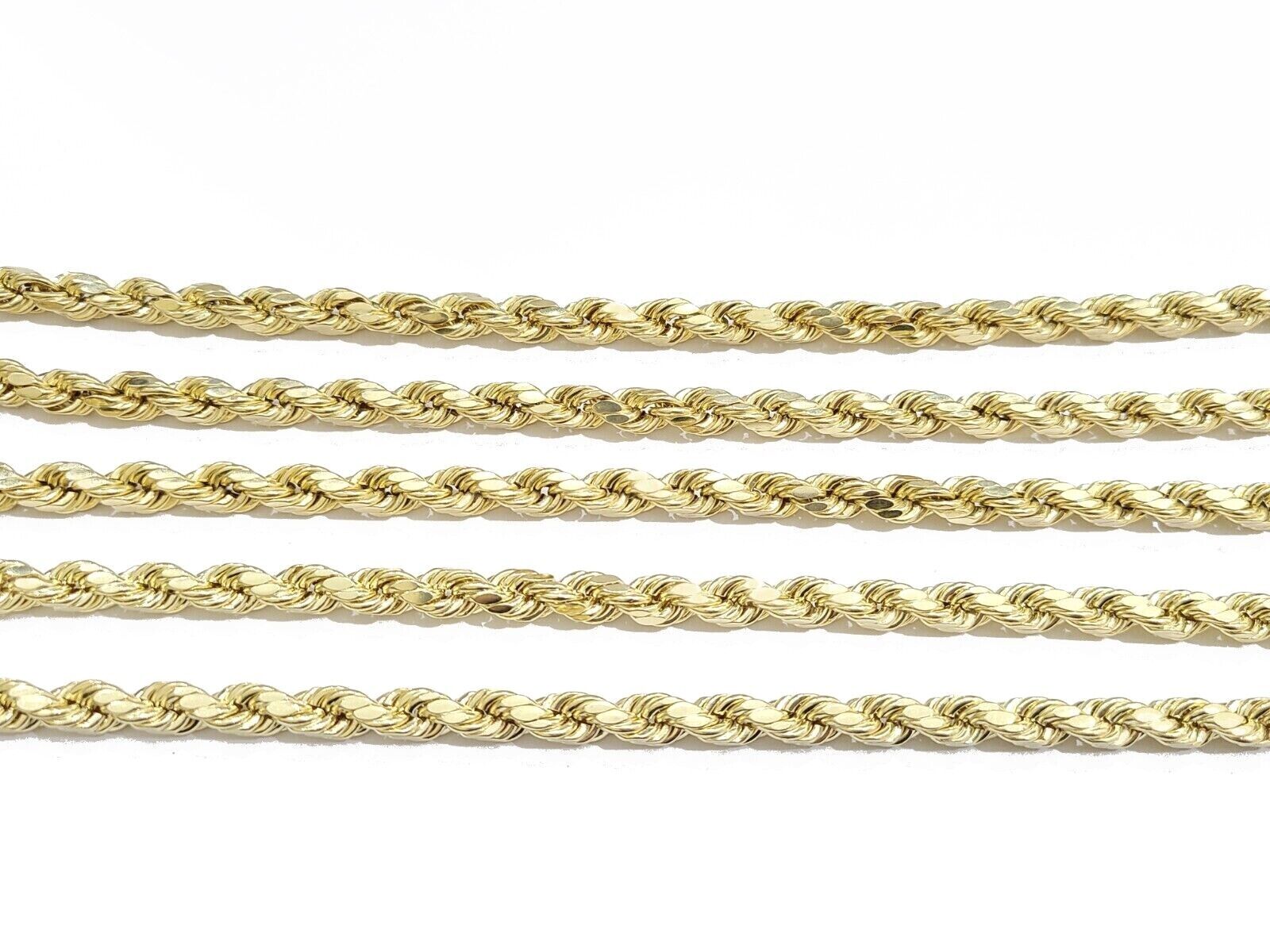 Real 10K Yellow Gold Rope Chain 8mm Necklace 18 - 30'' Inches Lobster Lock 10kt - GoldenlinQ