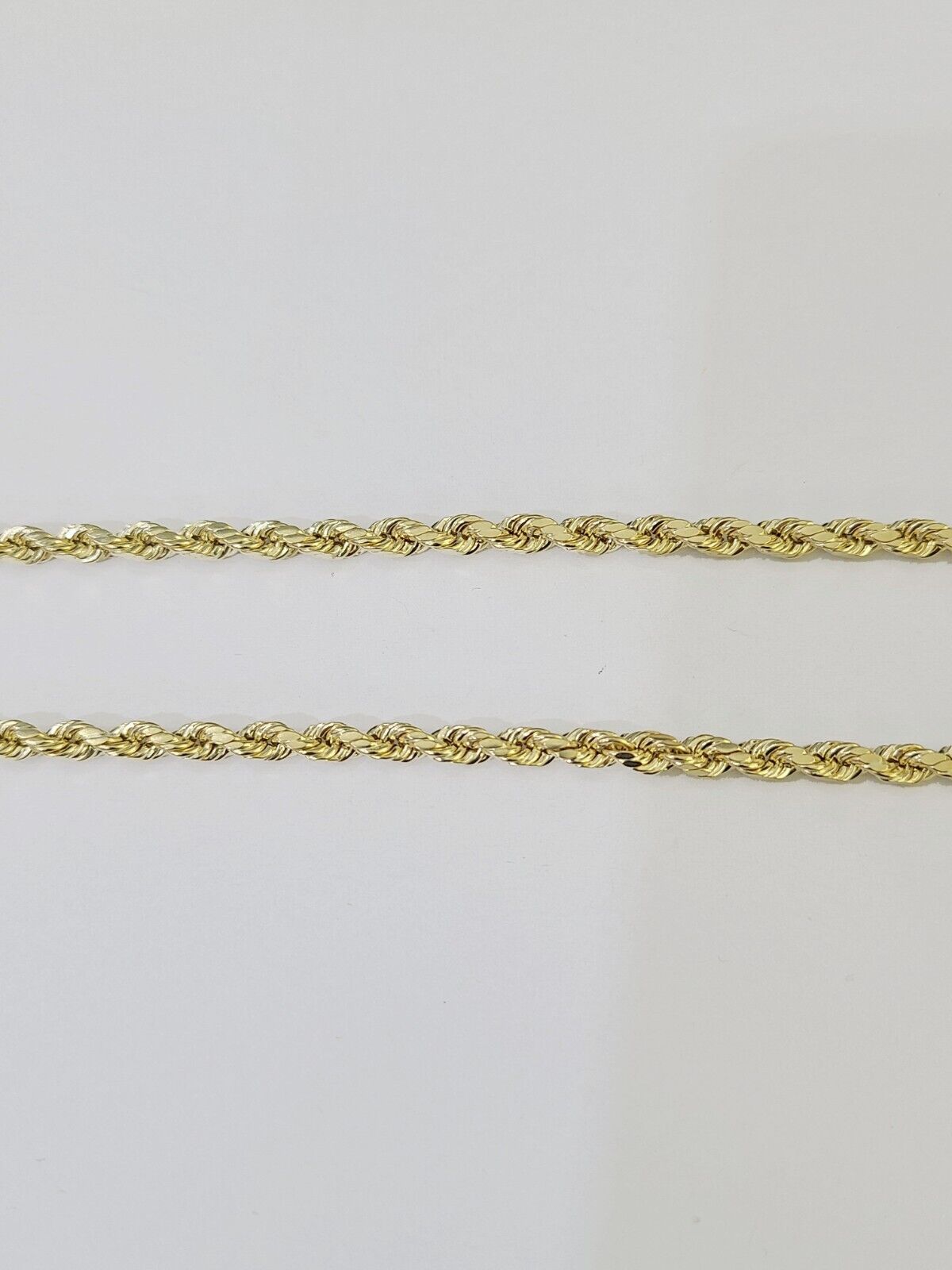 Real 10k Yellow Gold Rope Chain Head Charm Set 4mm 18" - 26"Inch Necklace - GoldenlinQ