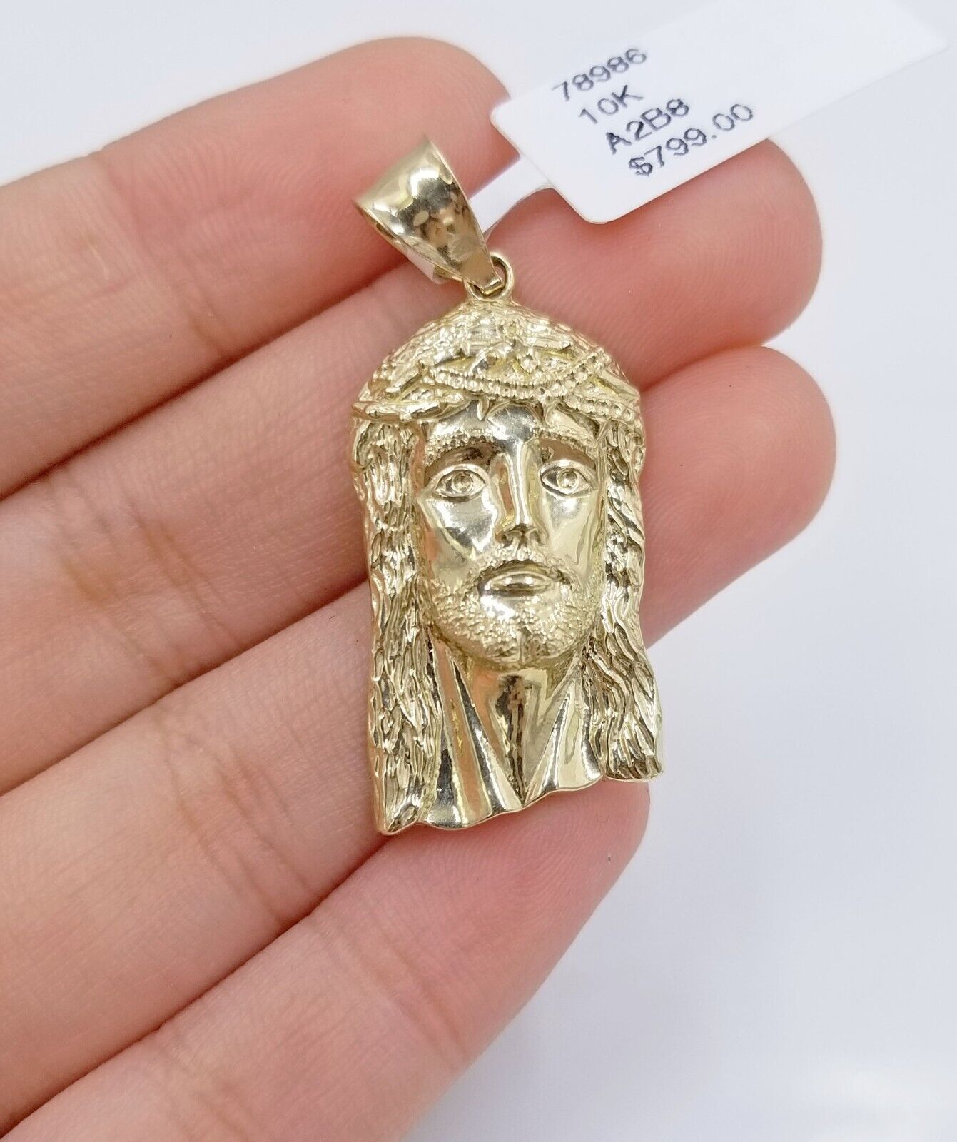 Real 10k Yellow Gold Rope Chain Jesus Charm Pendant SET 4mm 18 - 28 inch Necklace - GoldenlinQ