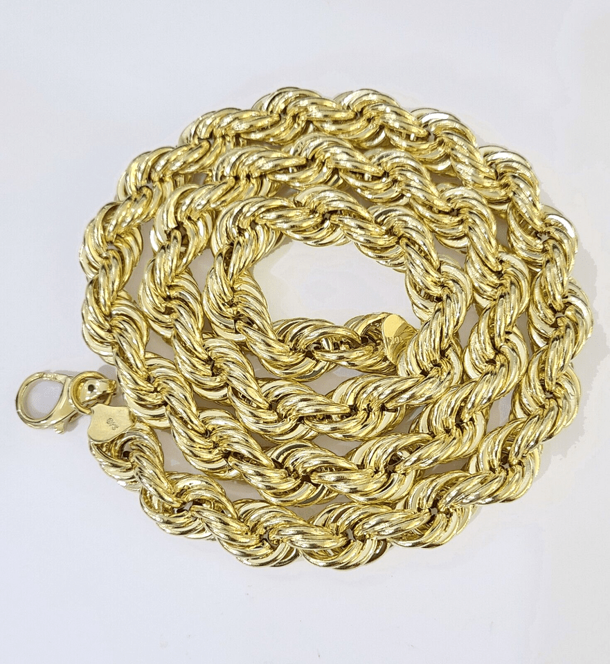 Real 10k yellow Gold Rope chain Necklace 12mm 20" - 30 Inch Mens 10kt DISCOUNT - GoldenlinQ