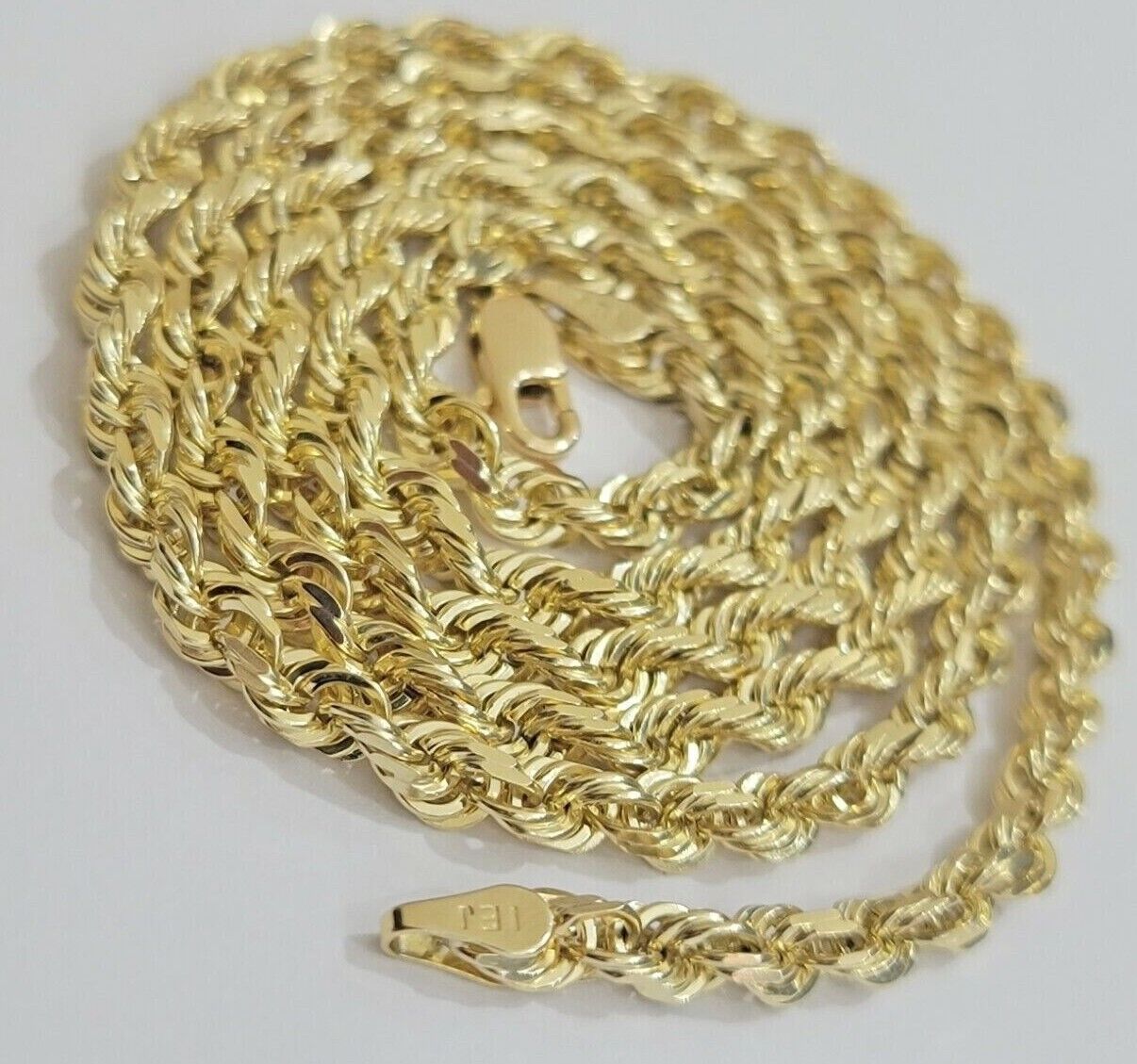 Real 10k Yellow Gold Rope Chain necklace 18 inch - 28 inch SOLID 4mm Mens Women - GoldenlinQ