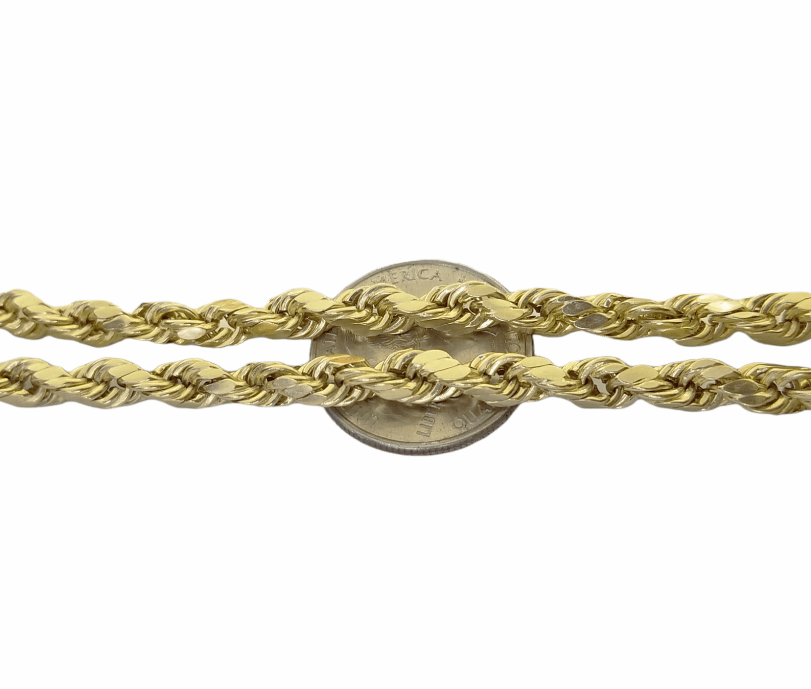 Real 10K Yellow Gold Rope Chain Necklace 26 Inch 3mm - 10mm Real 10k Men Women - GoldenlinQ