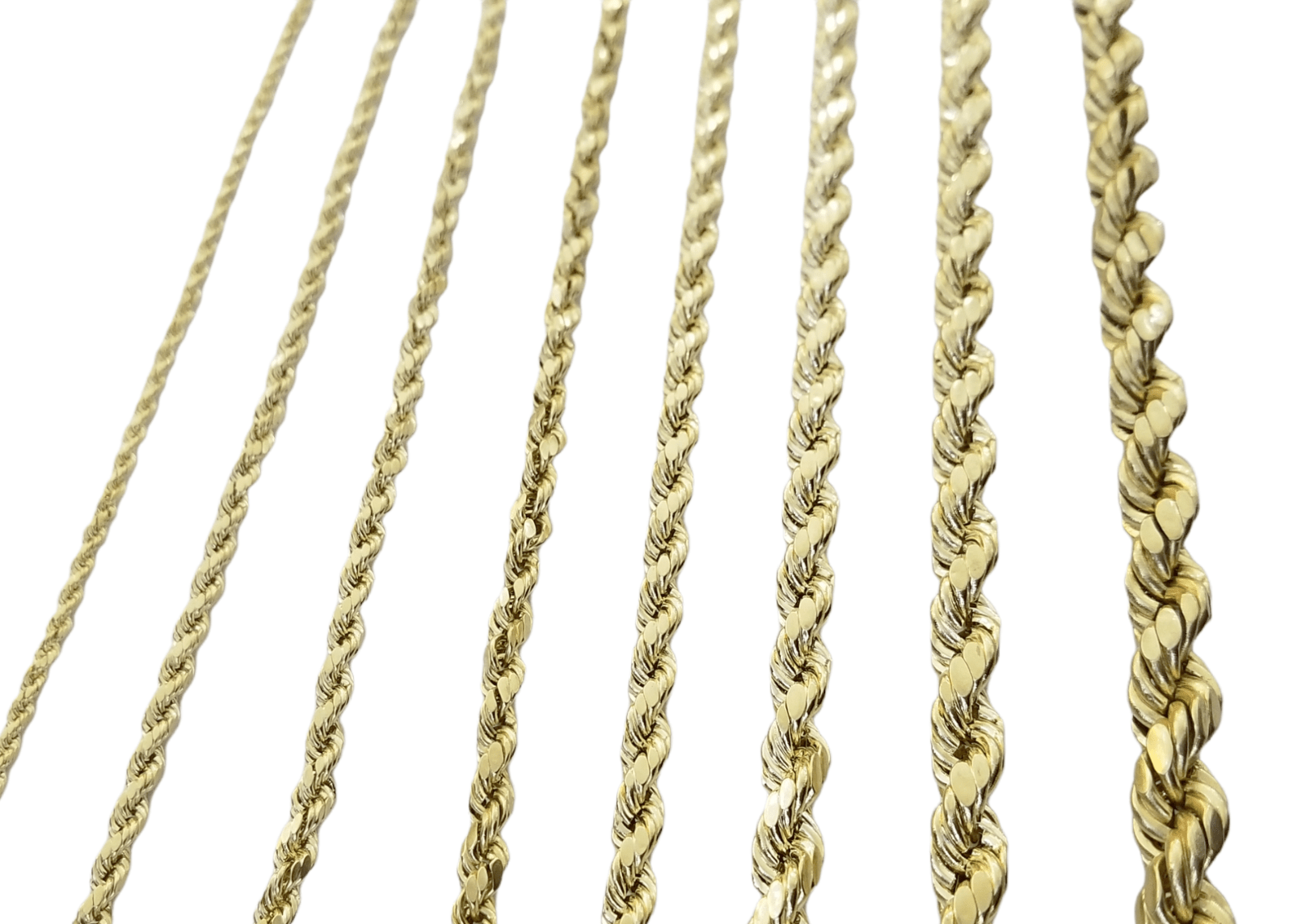 Real 10K Yellow Gold Rope Chain Necklace 26 Inch 3mm - 10mm Real 10k Men Women - GoldenlinQ