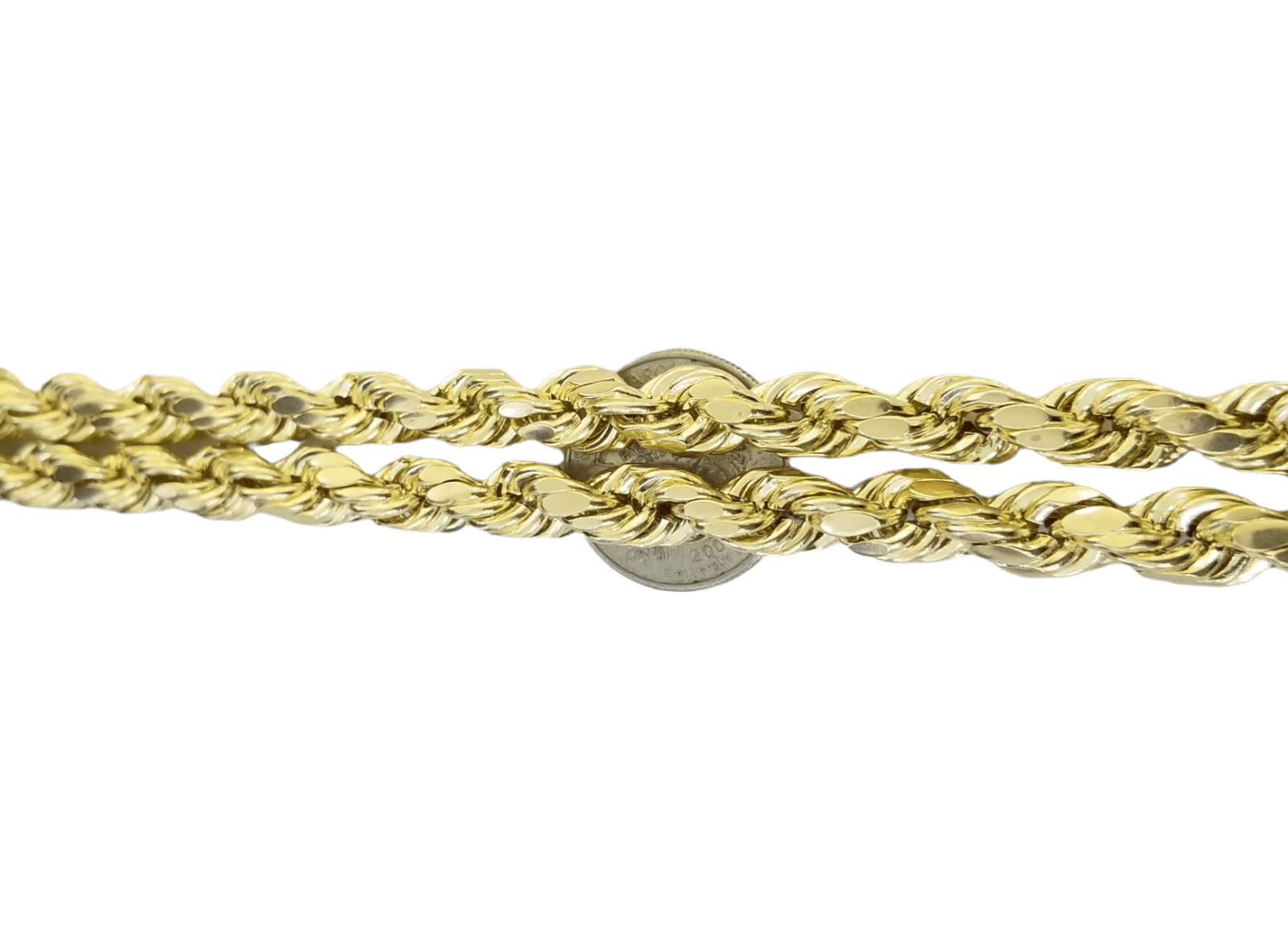 Real 10K Yellow Gold Rope Chain Necklace 26 Inch 3mm - 10mm Real 10k Men Women - GoldenlinQ