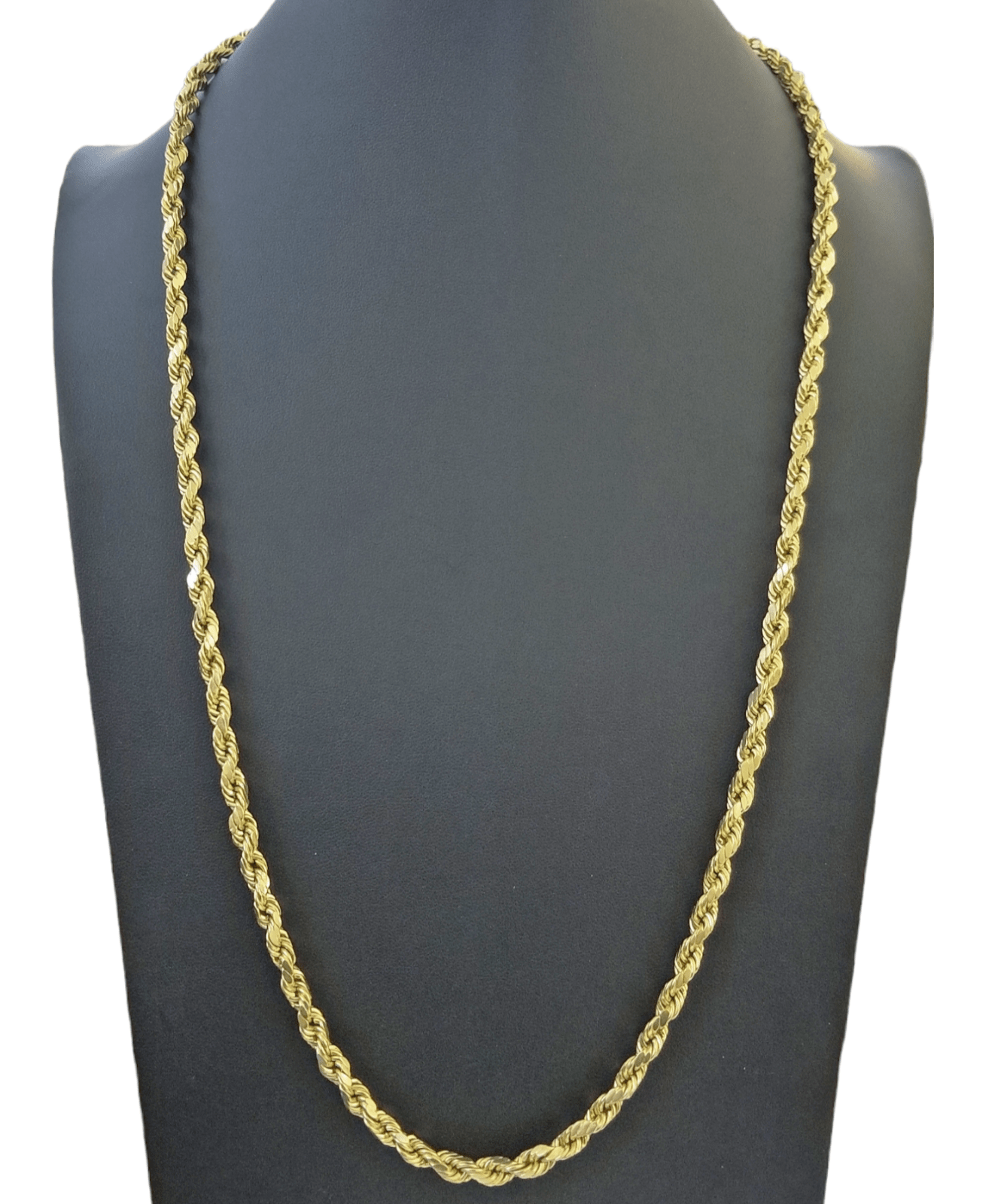 Real 10K Yellow Gold Rope Chain Necklace 26 Inch 3mm - 10mm Real 10k Men Women - GoldenlinQ