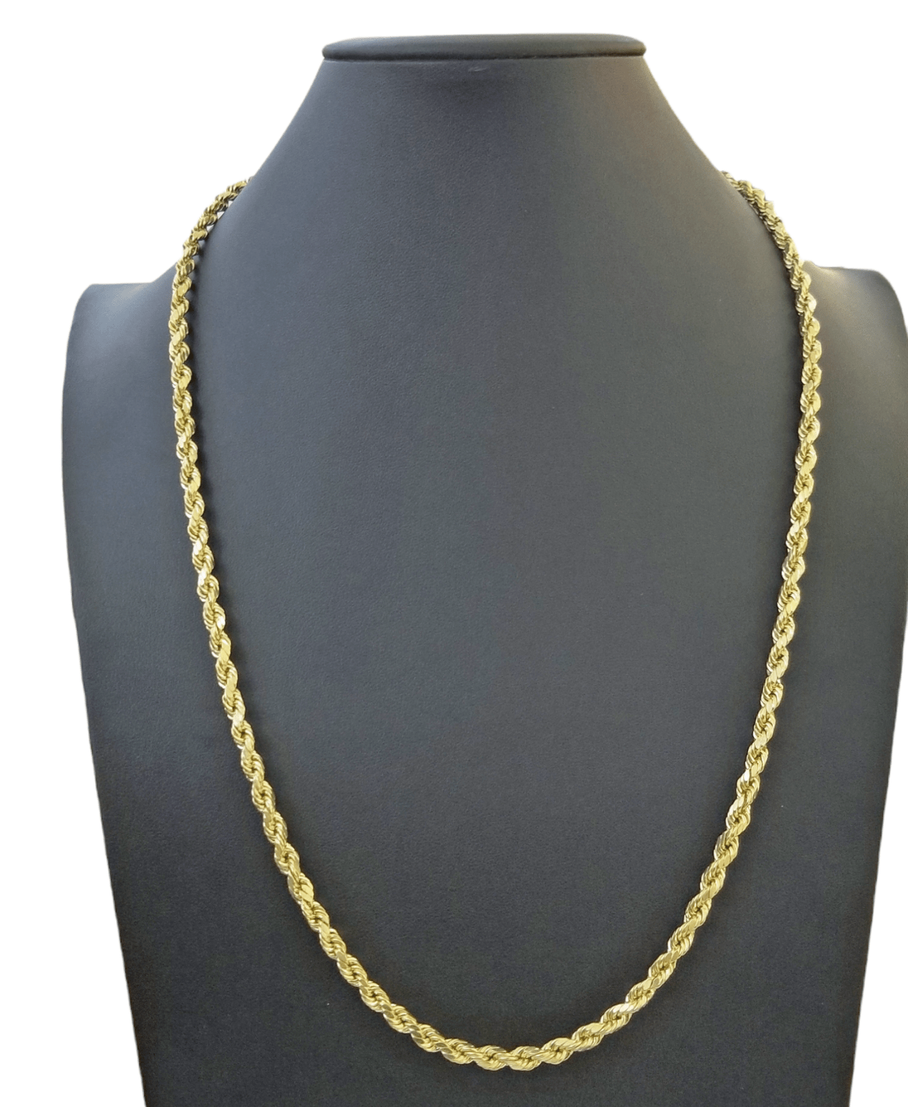 Real 10K Yellow Gold Rope Chain Necklace 26 Inch 3mm - 10mm Real 10k Men Women - GoldenlinQ