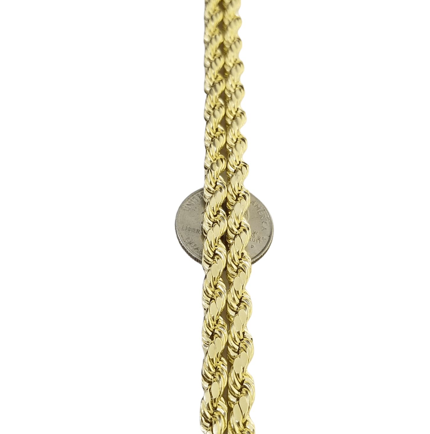 Real 10K Yellow Gold Rope Chain Necklace 26 Inch 3mm - 10mm Real 10k Men Women - GoldenlinQ