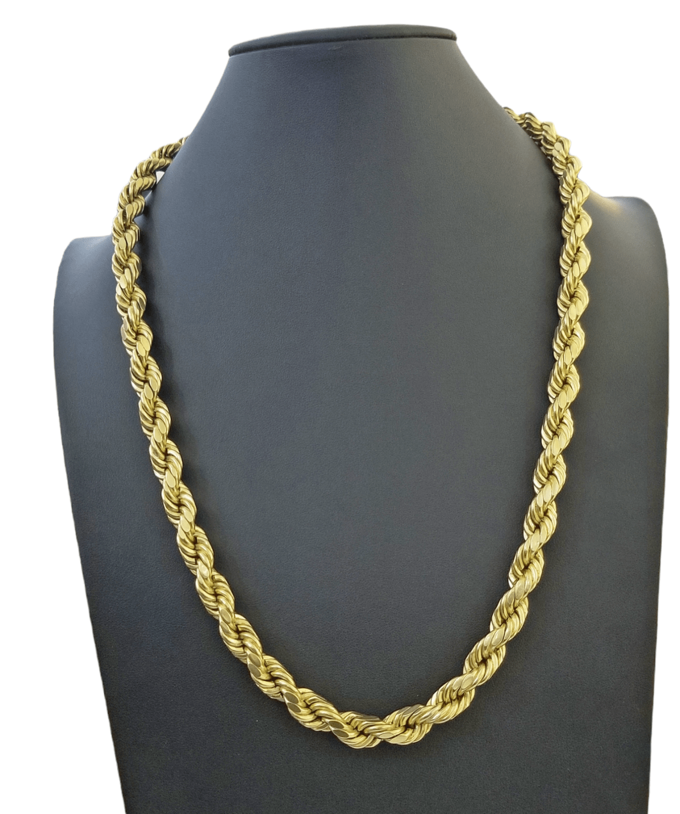 Real 10K Yellow Gold Rope Chain Necklace 26 Inch 3mm - 10mm Real 10k Men Women - GoldenlinQ