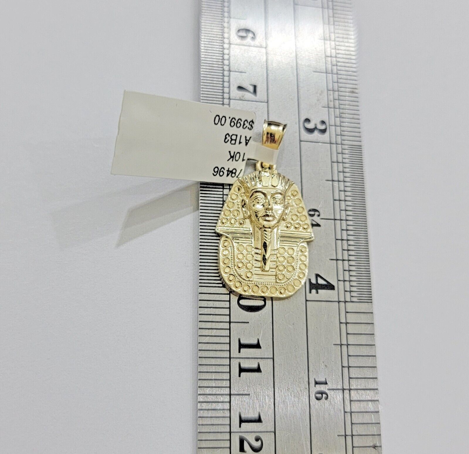 Real 10k Yellow Gold Rope Chain & Pharoah Head Pendant 2.5mm 18 - 26 inch Necklace - GoldenlinQ